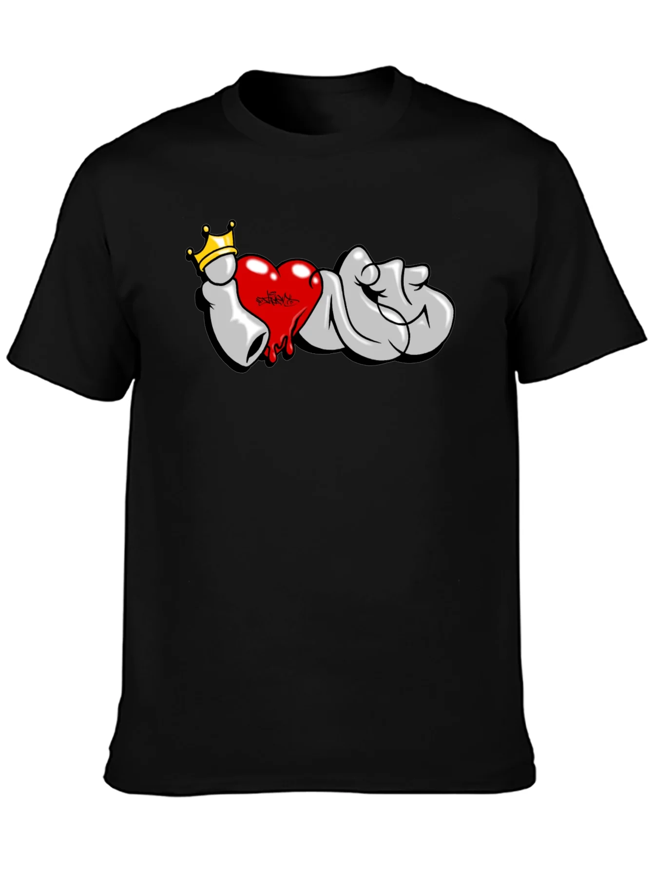 I Love T-Shirt: Graffiti Crown Heart Design