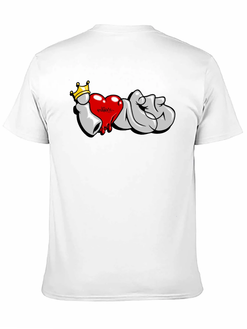I Love T-Shirt: Graffiti Crown Heart Design