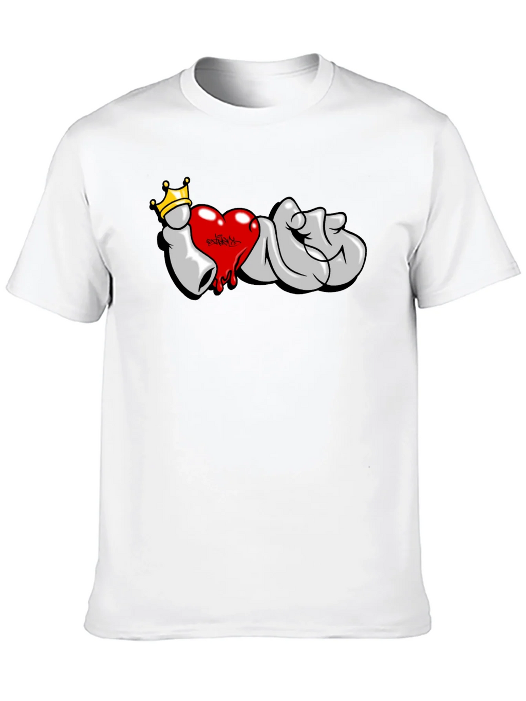 I Love T-Shirt: Graffiti Crown Heart Design