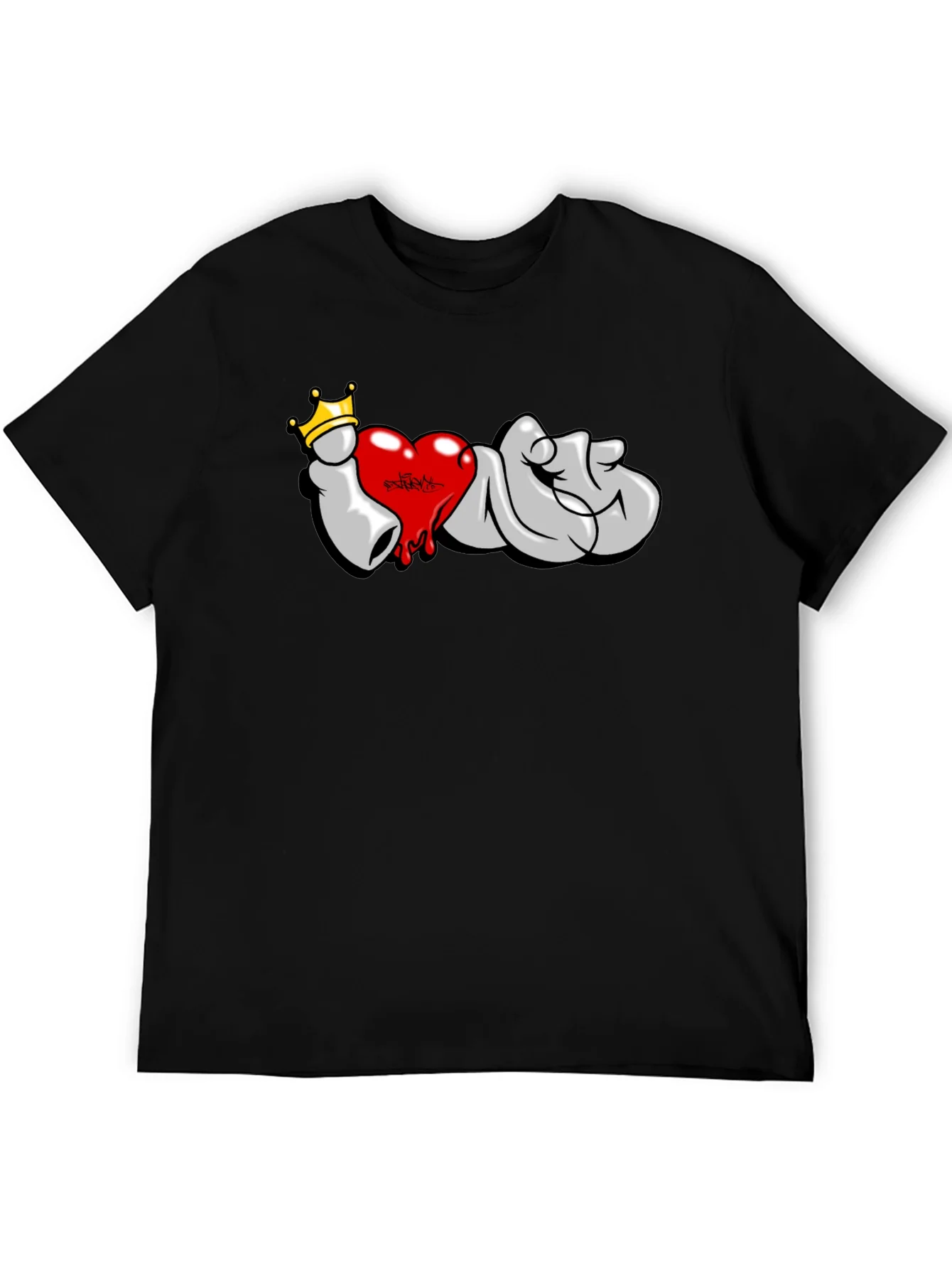 I Love T-Shirt: Graffiti Crown Heart Design