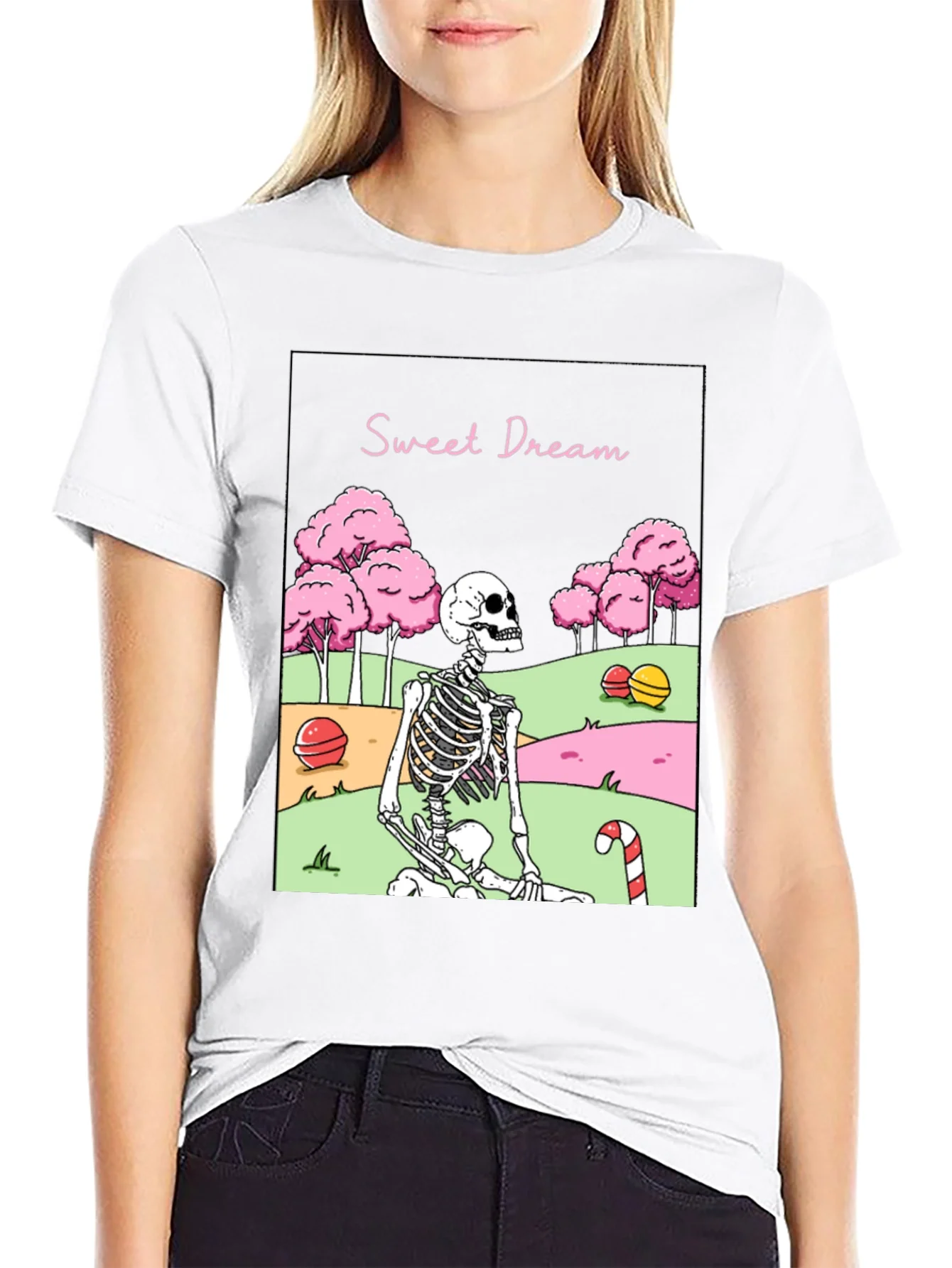 Sweet Dream Skeleton Graphic T-Shirt
