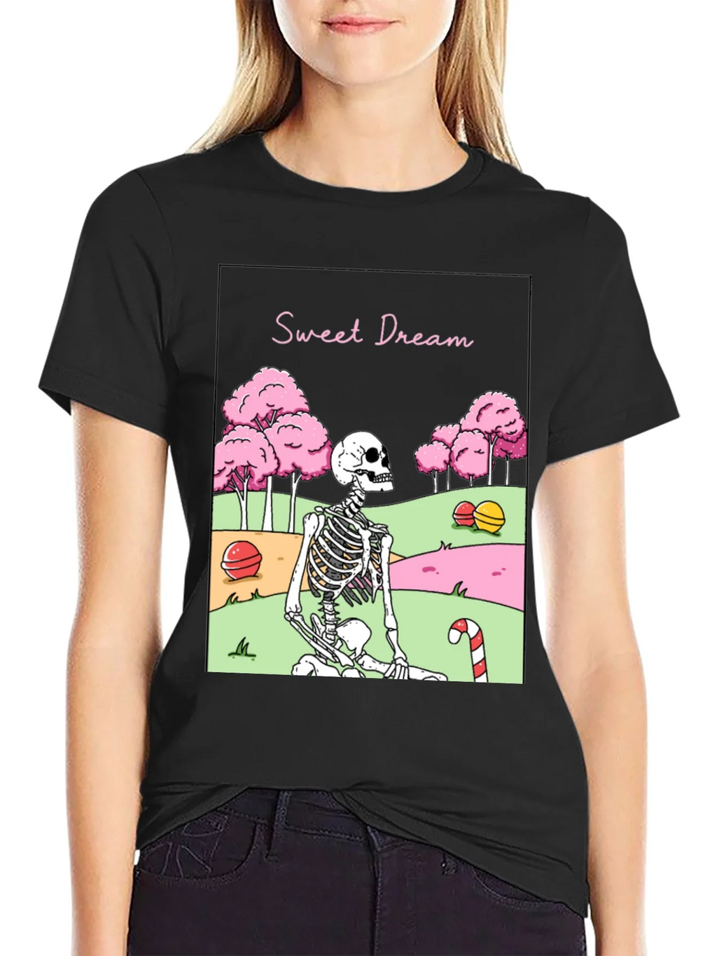 Sweet Dream Skeleton Graphic T-Shirt