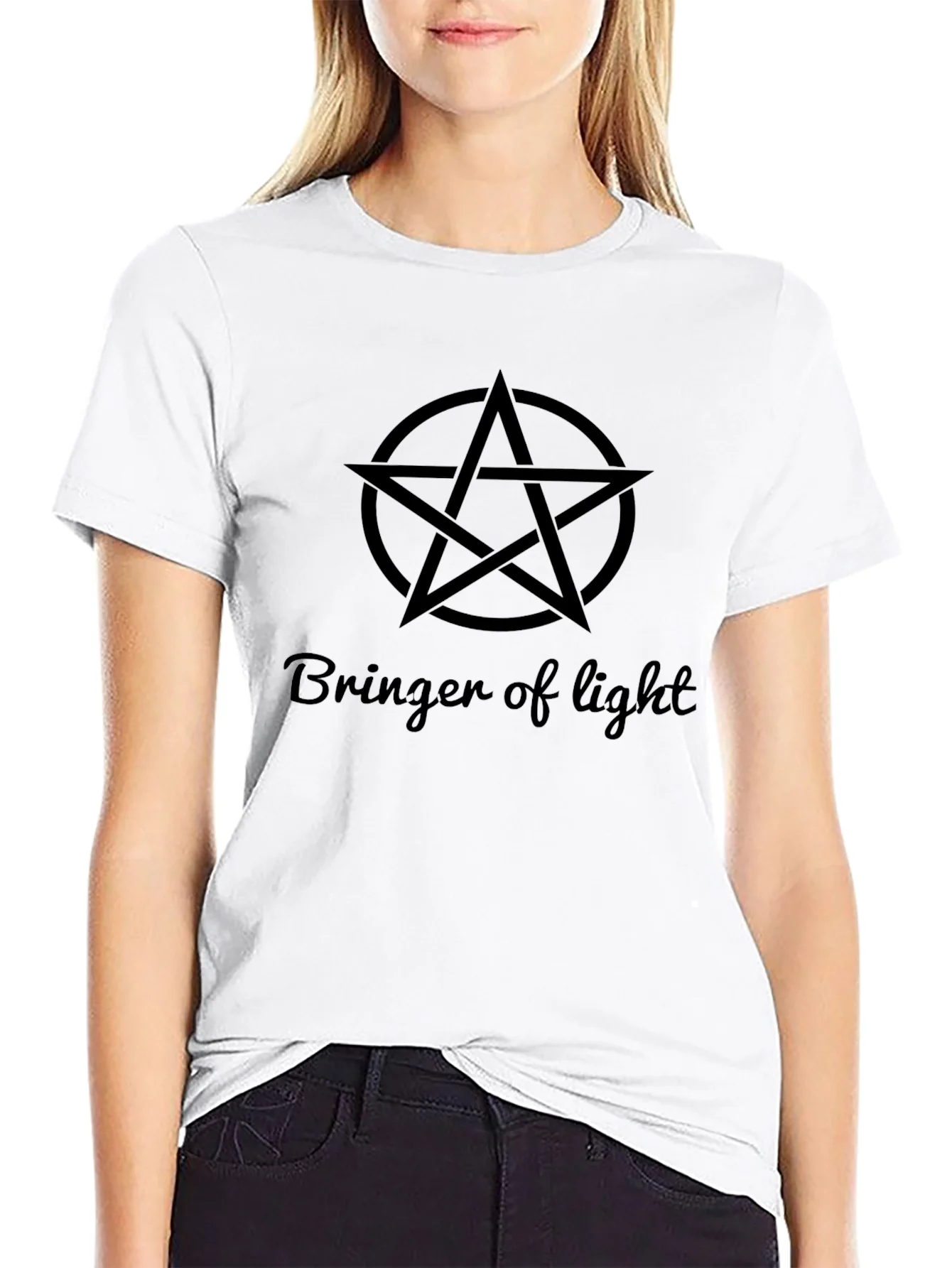 Bringer of Light Graphic Tee - Black Cotton Blend