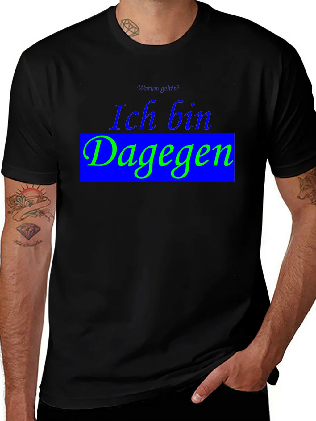 Ich Bin Dagegen Black T-Shirt
