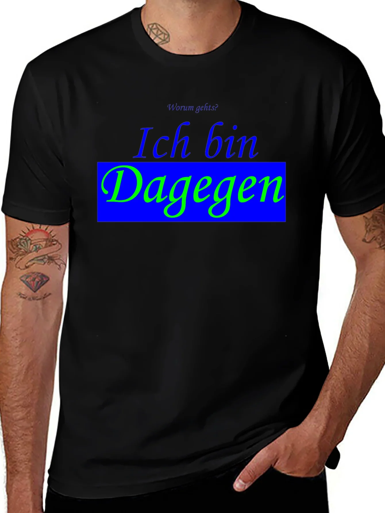 Ich Bin Dagegen Black T-Shirt