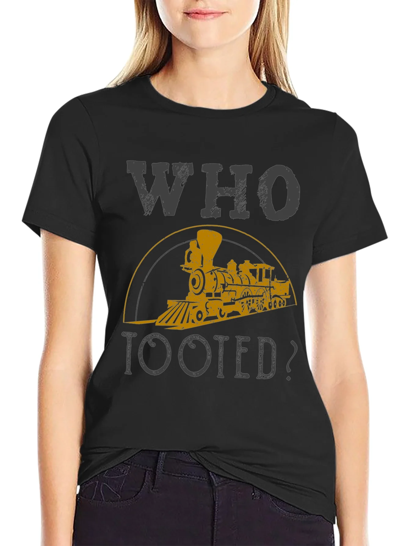 Who Tooted Train Graphic Tee - Novelty Shirt