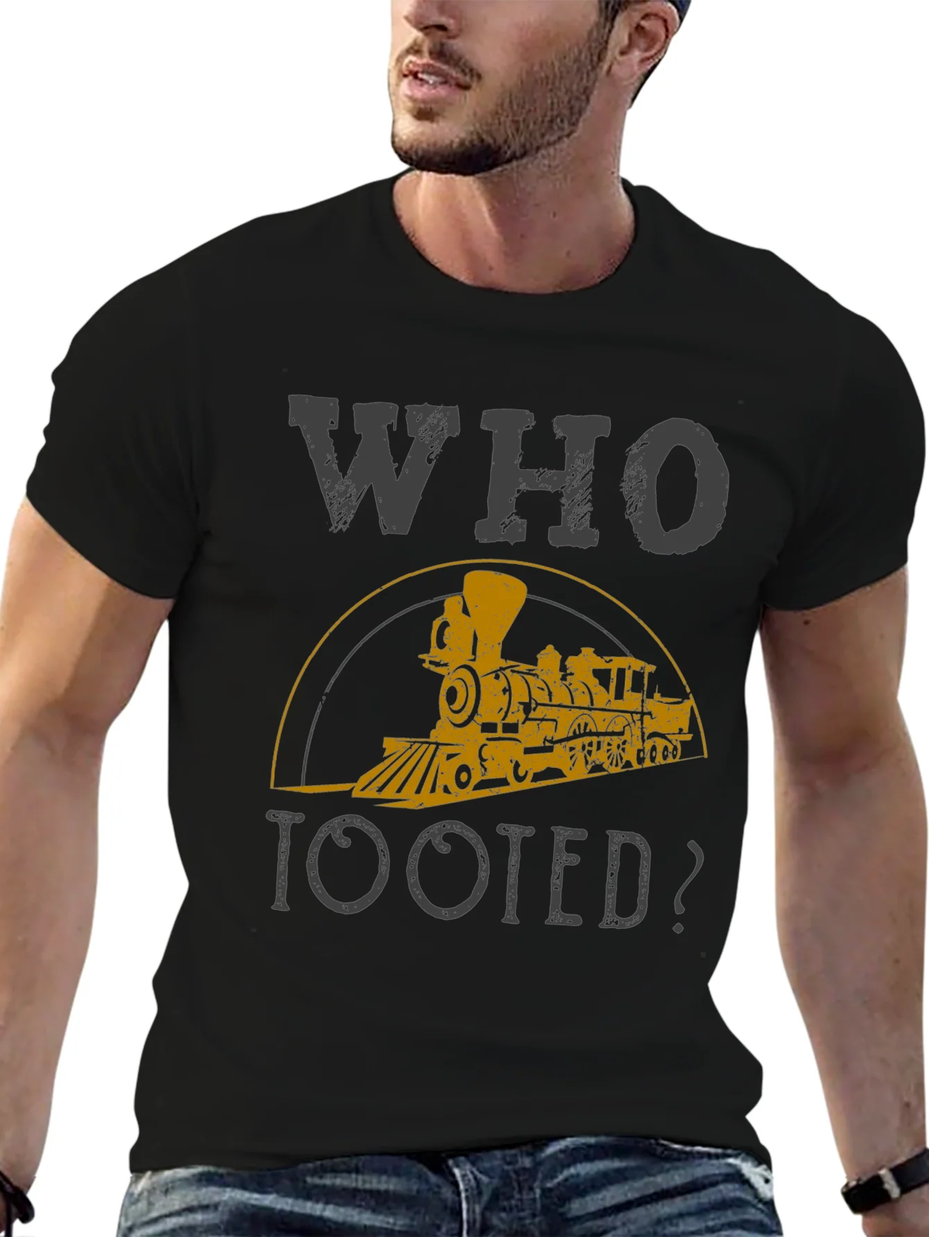 Who Tooted Train Graphic Tee - Novelty Shirt