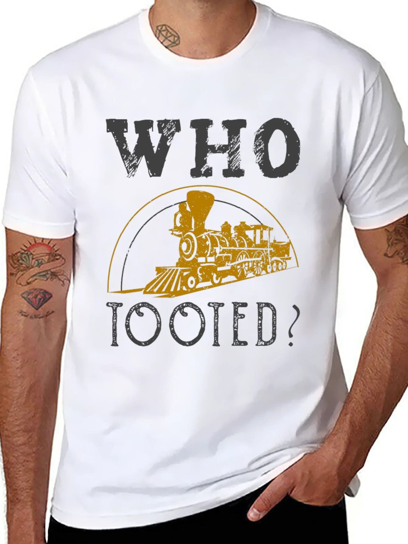 Who Tooted Train Graphic Tee - Novelty Shirt