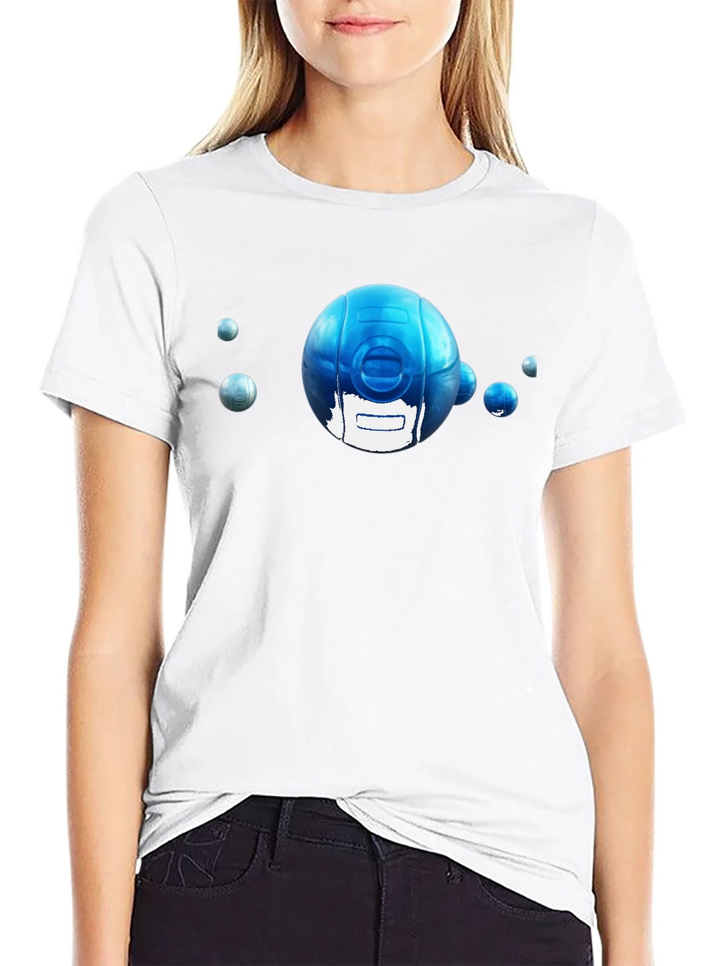 Blue Sphere Graphic Tee - Modern Style