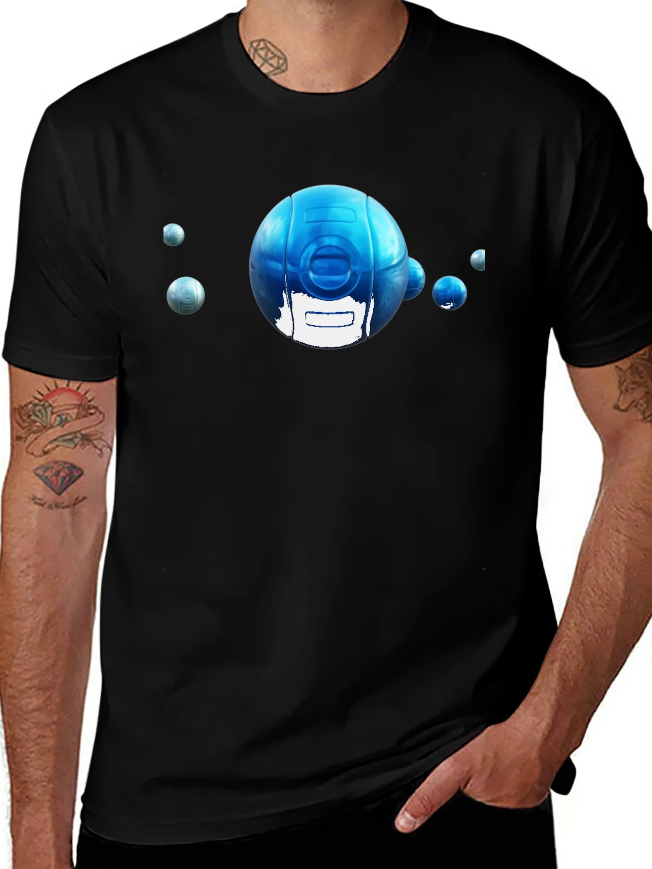Blue Sphere Graphic Tee - Modern Style