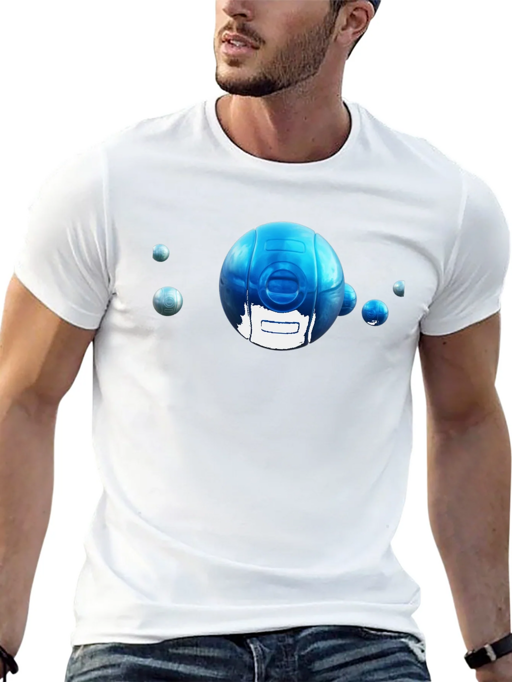 Blue Sphere Graphic Tee - Modern Style