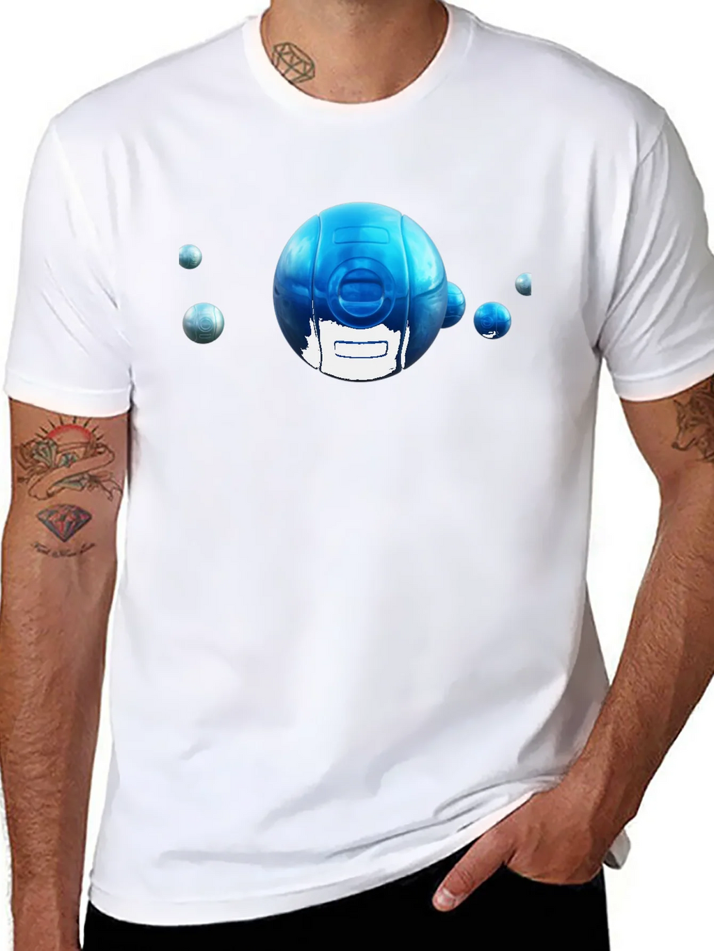 Blue Sphere Graphic Tee - Modern Style