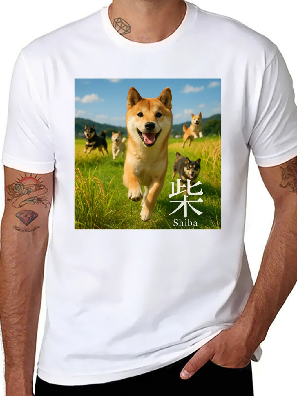 Shiba Inu Dog T-Shirt - Running Shiba Squad