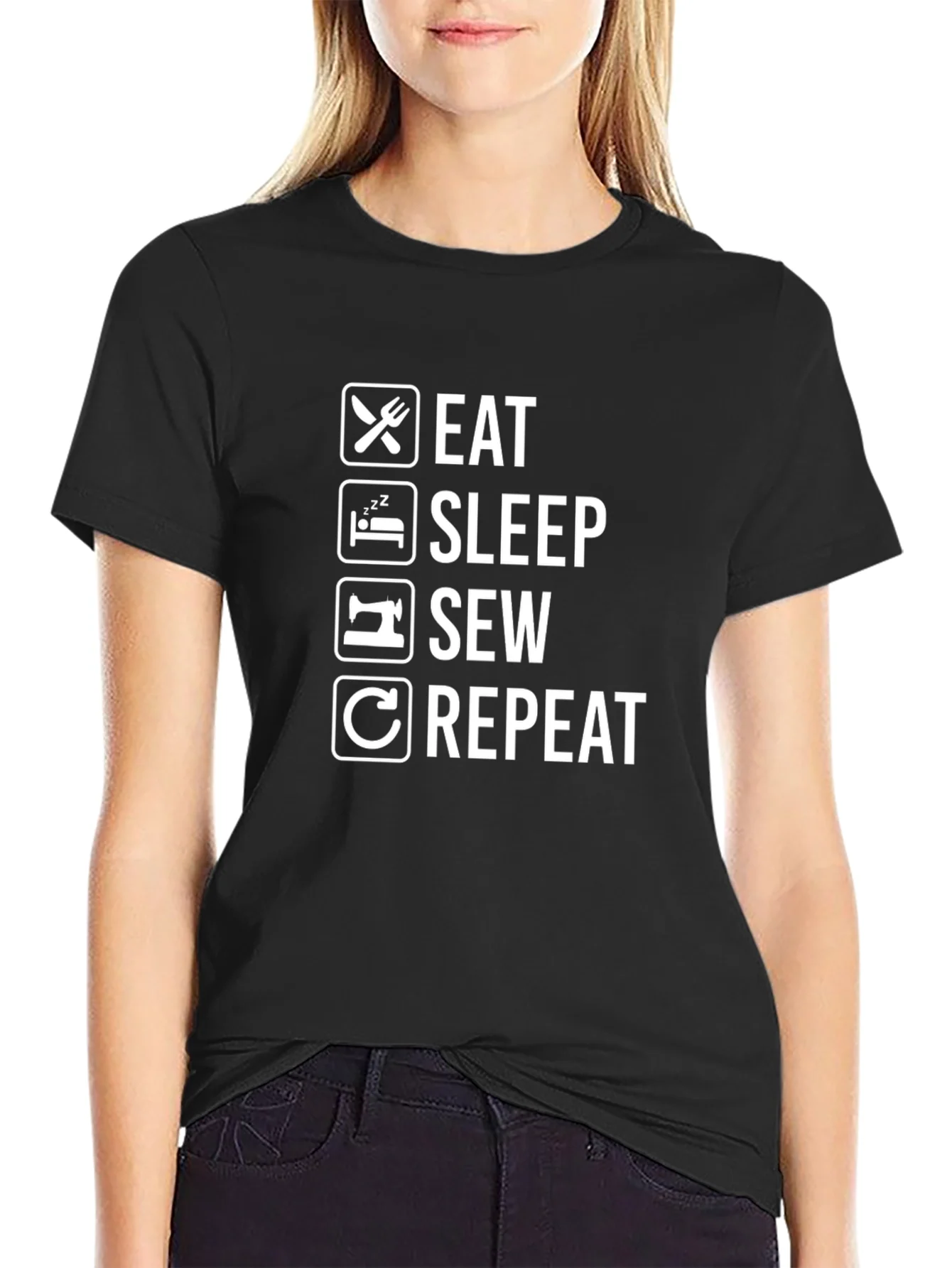 Eat Sleep Sew Repeat Graphic Tee