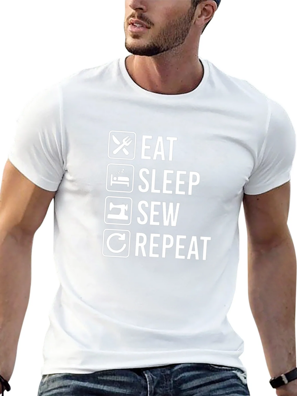 Eat Sleep Sew Repeat Graphic Tee