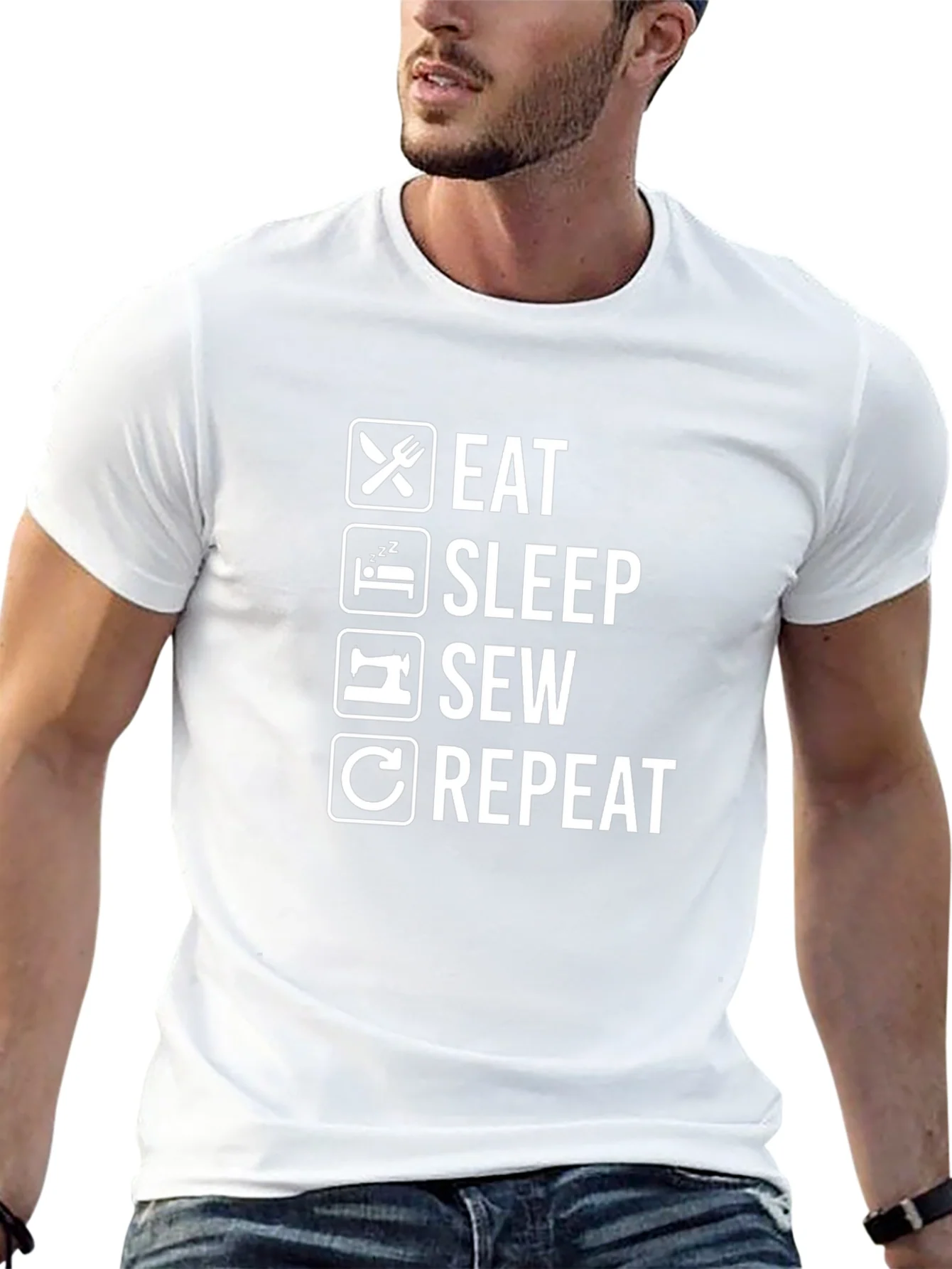 Eat Sleep Sew Repeat Graphic Tee