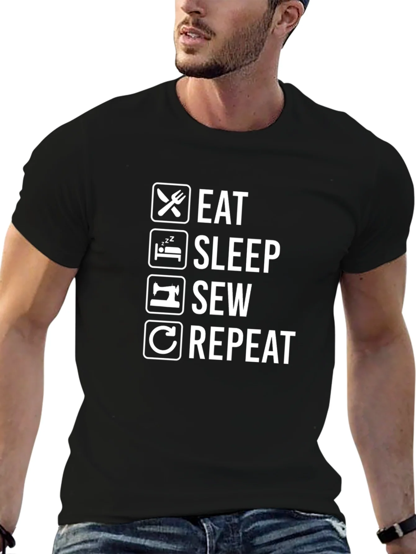 Eat Sleep Sew Repeat Graphic Tee