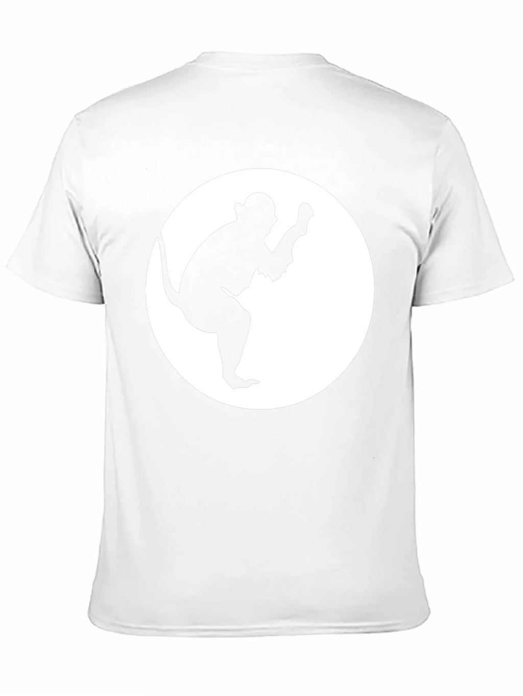 Monkey Silhouette Graphic Tee - Black Cotton Casual