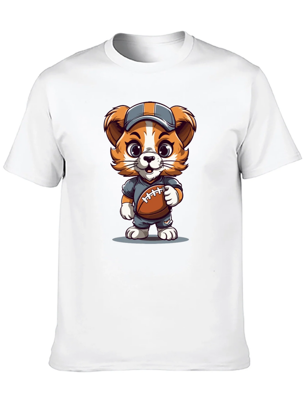 Cartoon Dog Football T-Shirt
