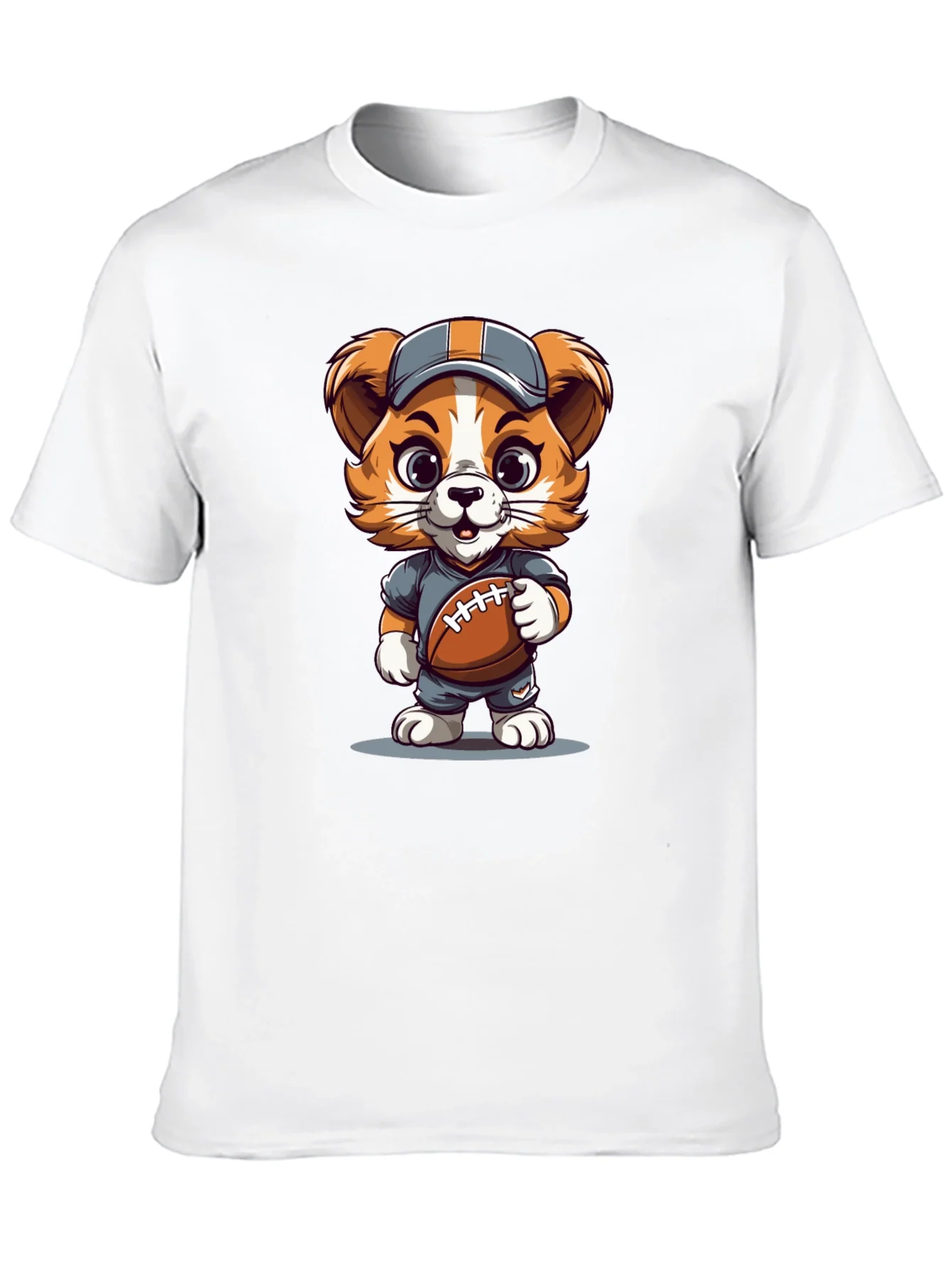 Cartoon Dog Football T-Shirt