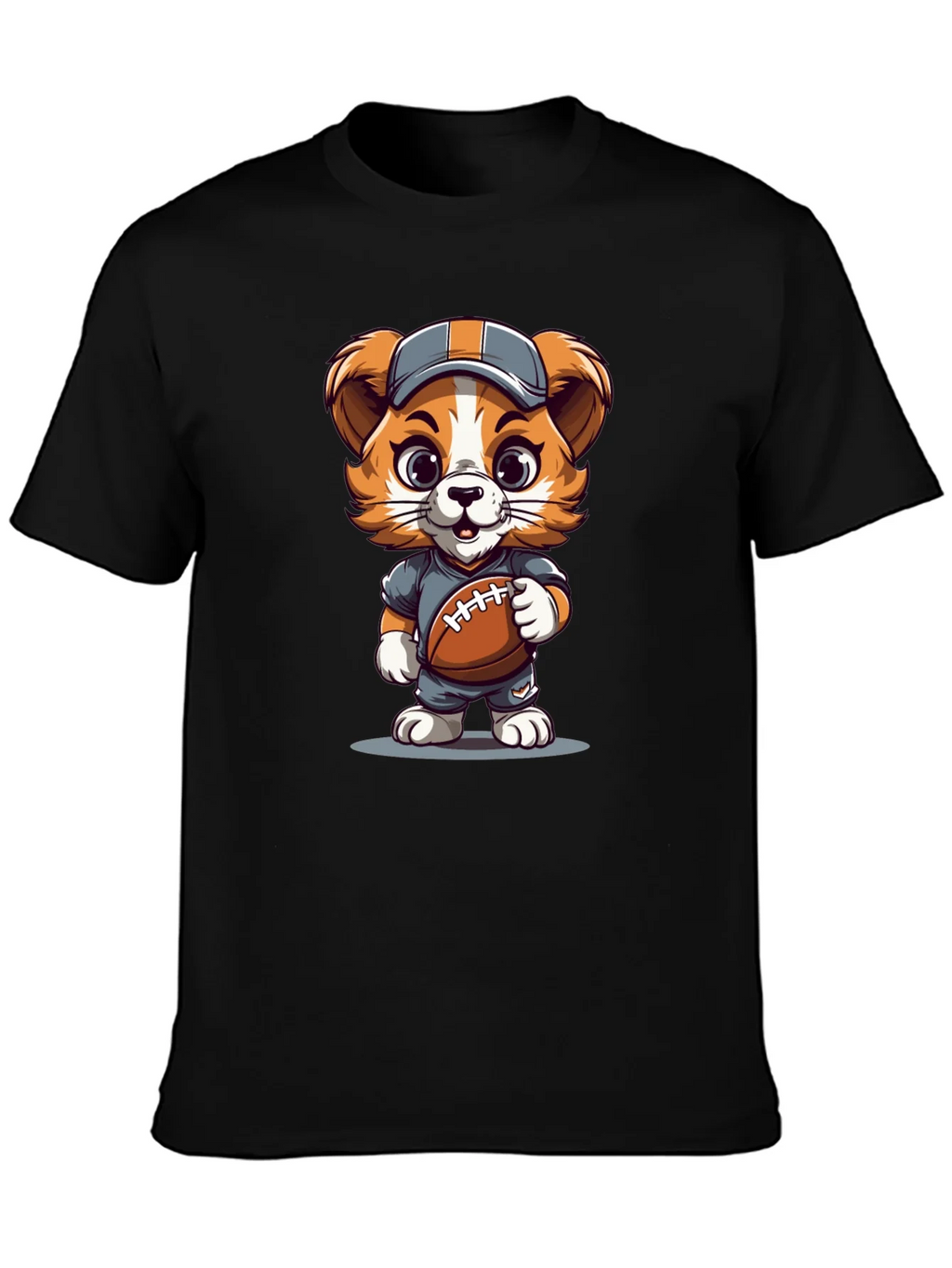 Cartoon Dog Football T-Shirt
