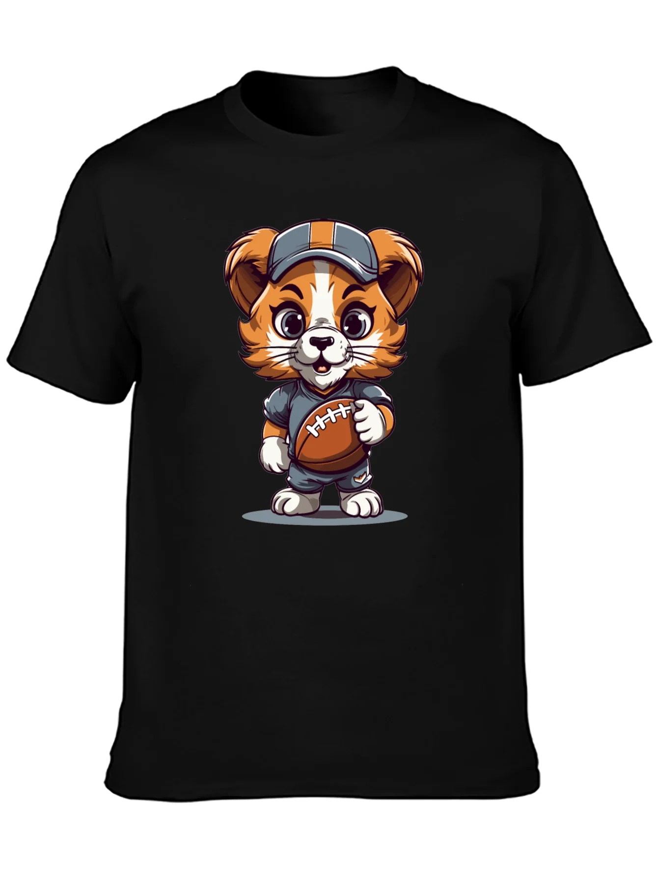 Cartoon Dog Football T-Shirt