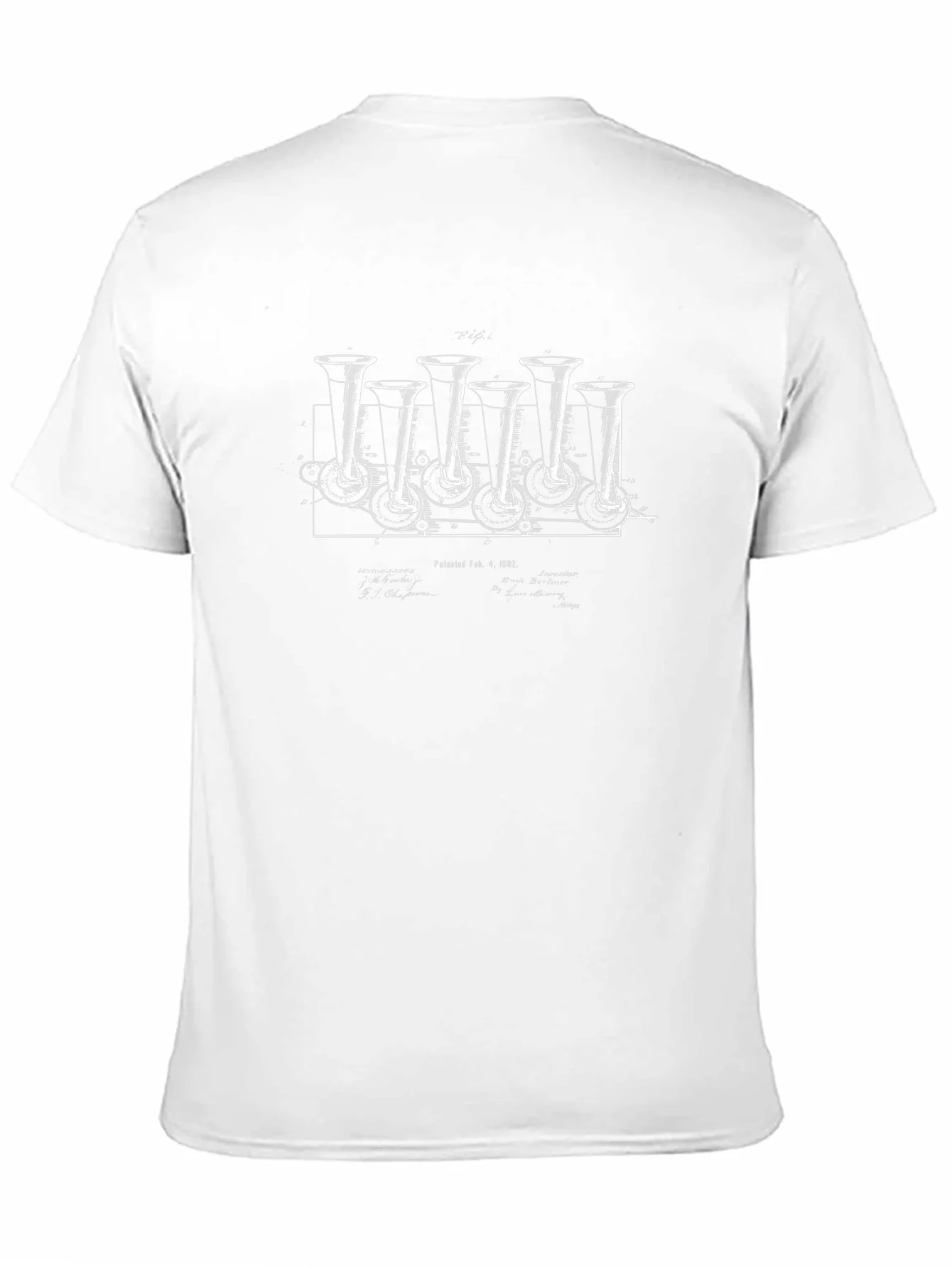 Vintage Phonograph Patent Print Graphic Tee