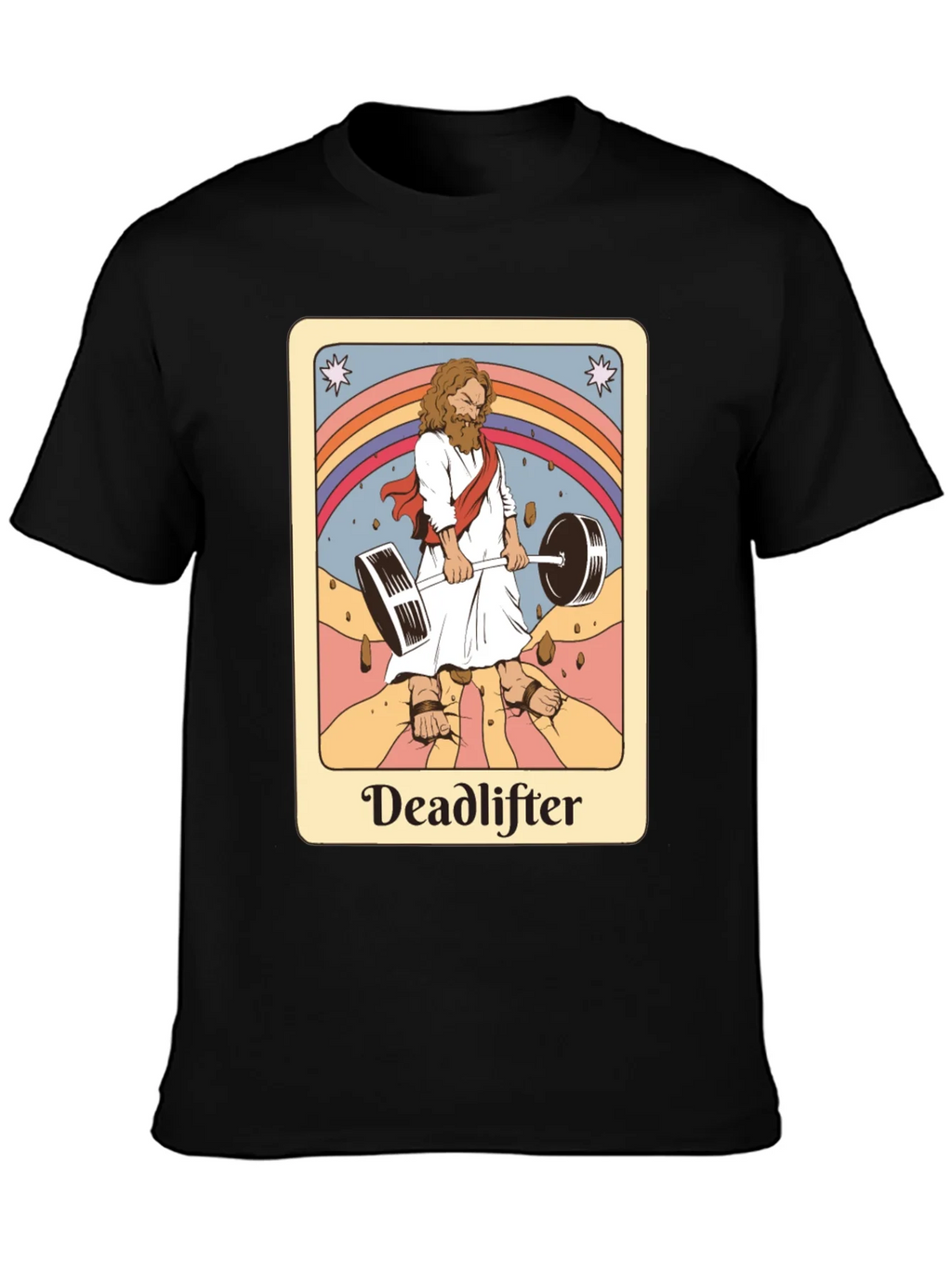 Deadlifter Graphic Tee - Jesus Weightlifting T-Shirt