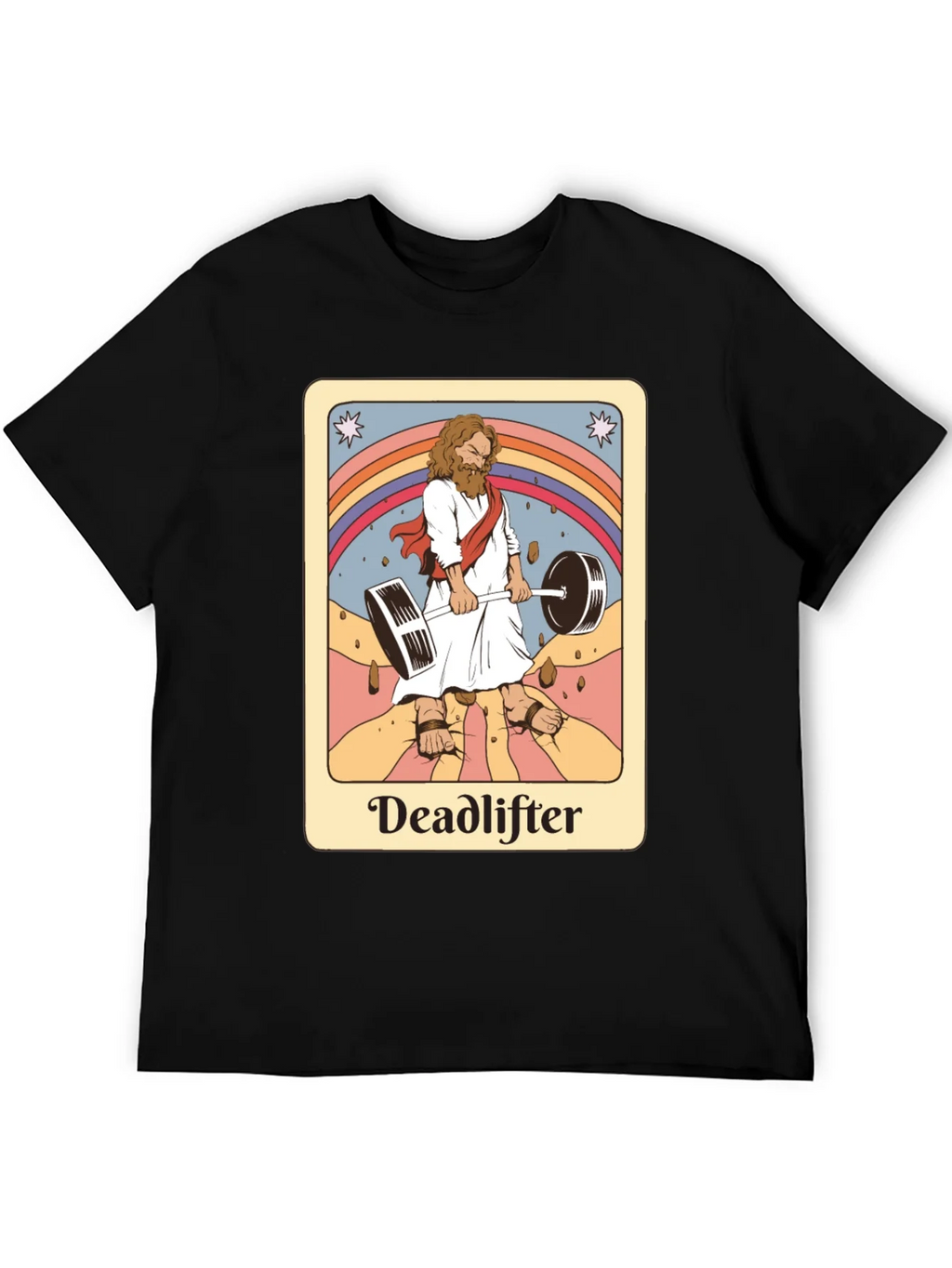Deadlifter Graphic Tee - Jesus Weightlifting T-Shirt