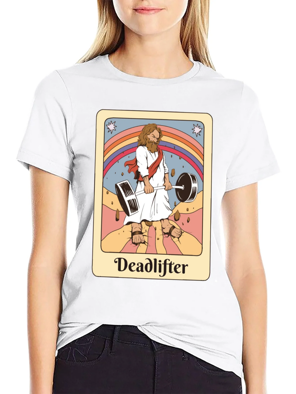 Deadlifter Graphic Tee - Jesus Weightlifting T-Shirt
