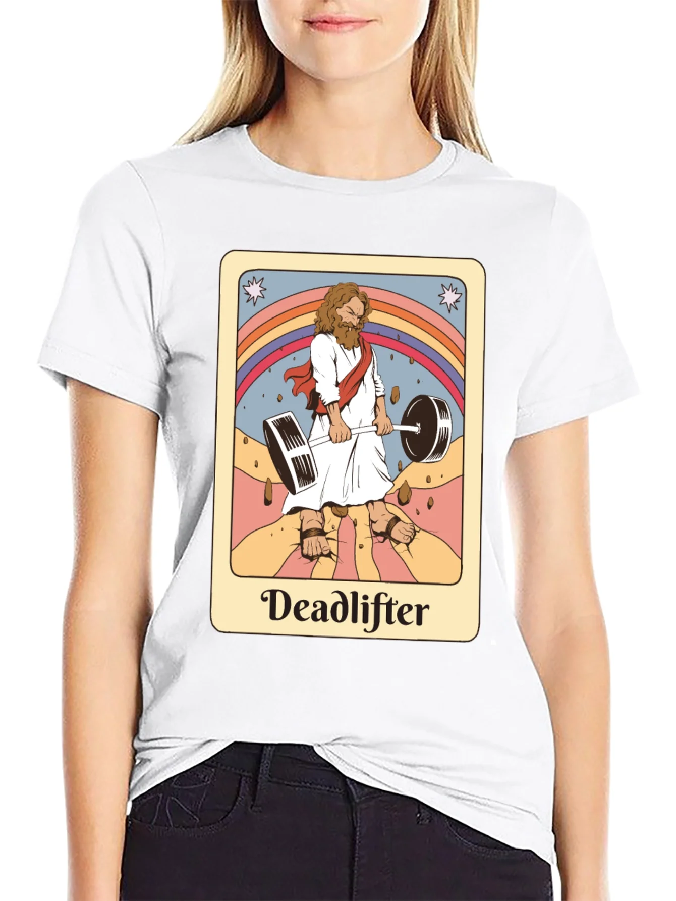 Deadlifter Graphic Tee - Jesus Weightlifting T-Shirt
