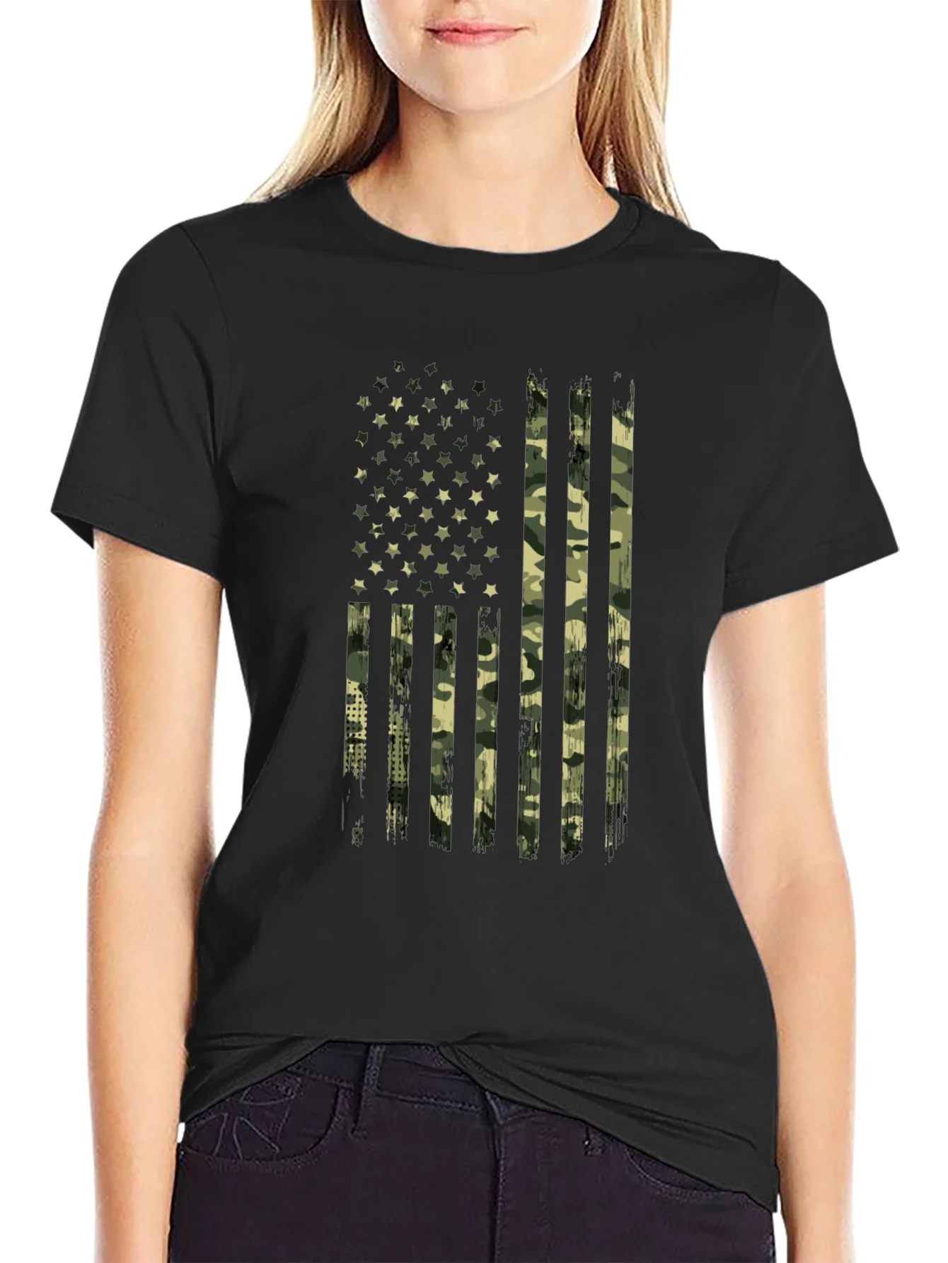 Camo American Flag Graphic Tee