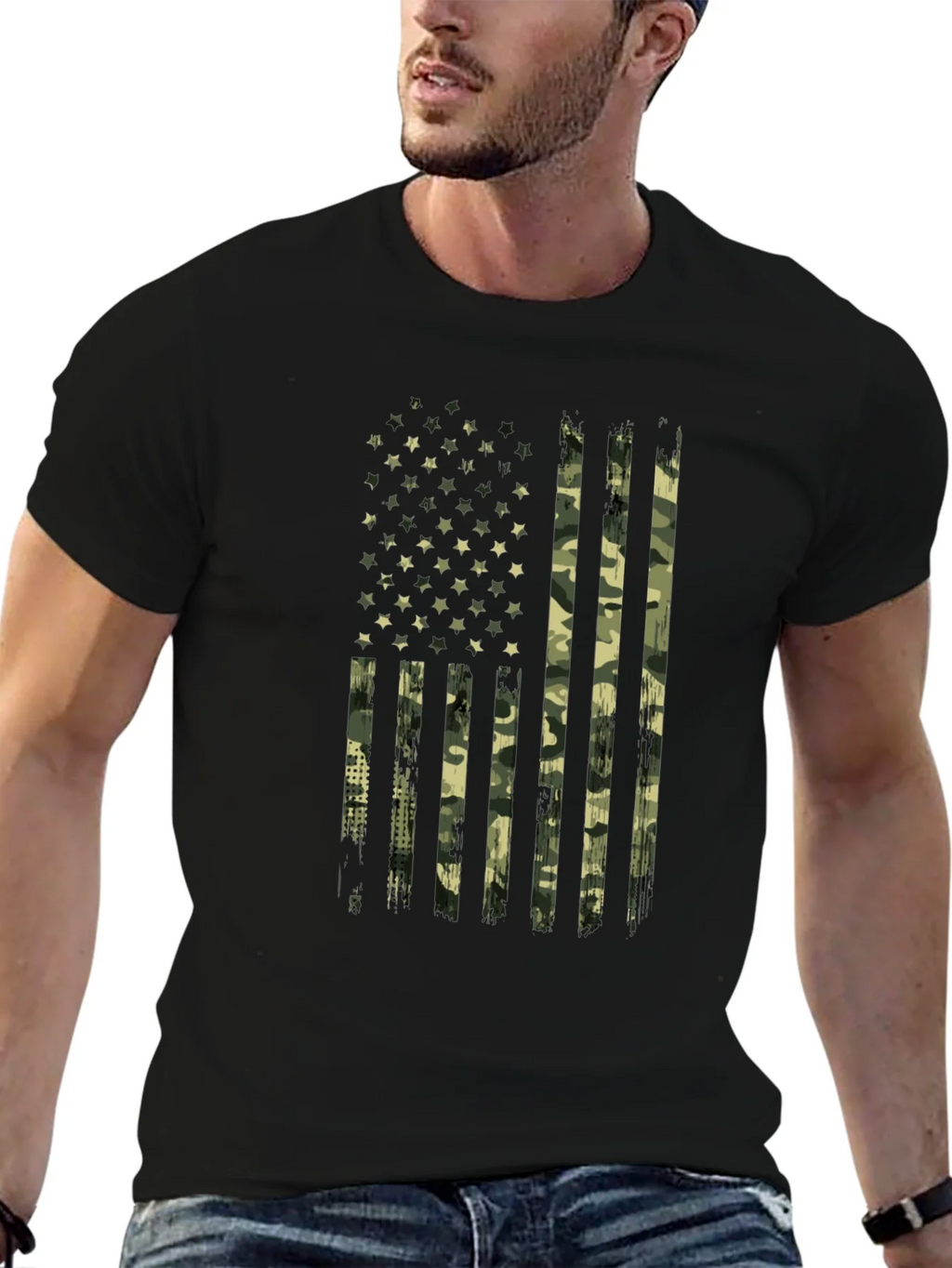 Camo American Flag Graphic Tee