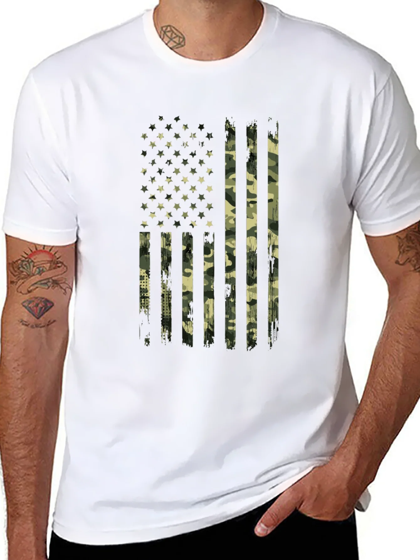 Camo American Flag Graphic Tee