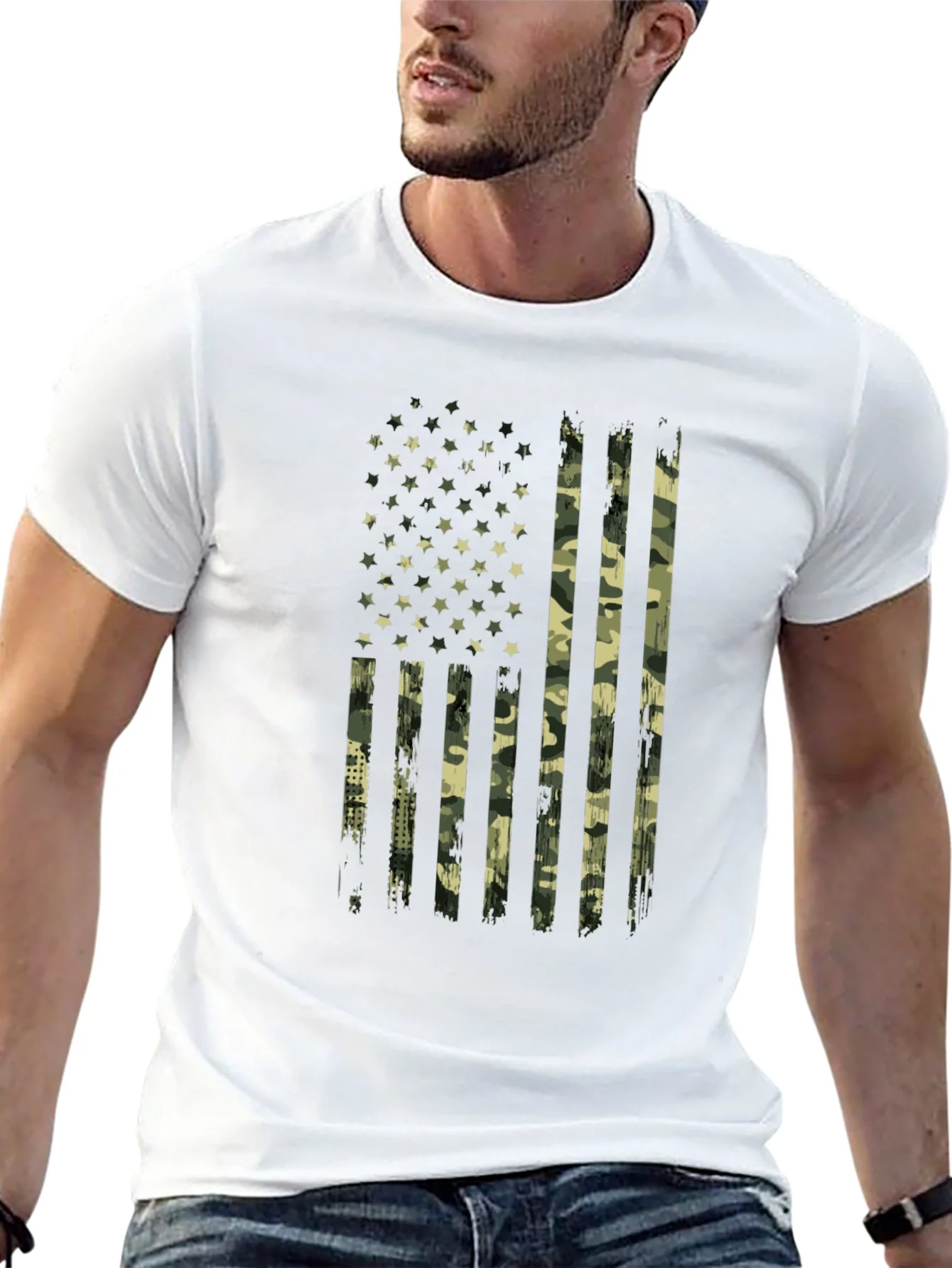 Camo American Flag Graphic Tee