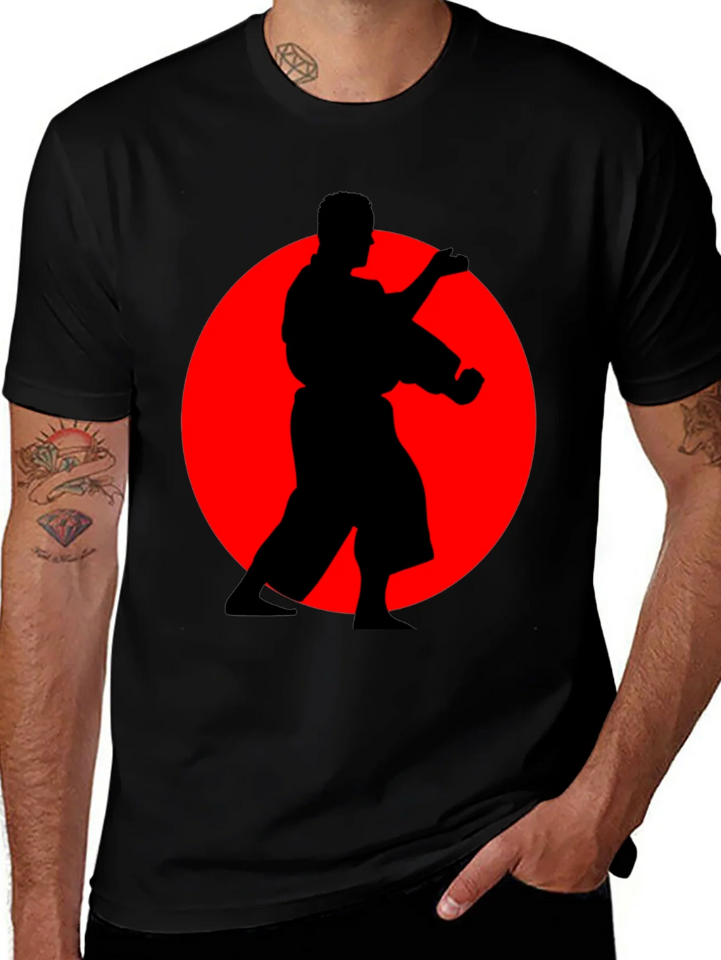 Karate Silhouette Black T-Shirt - Martial Arts Tee