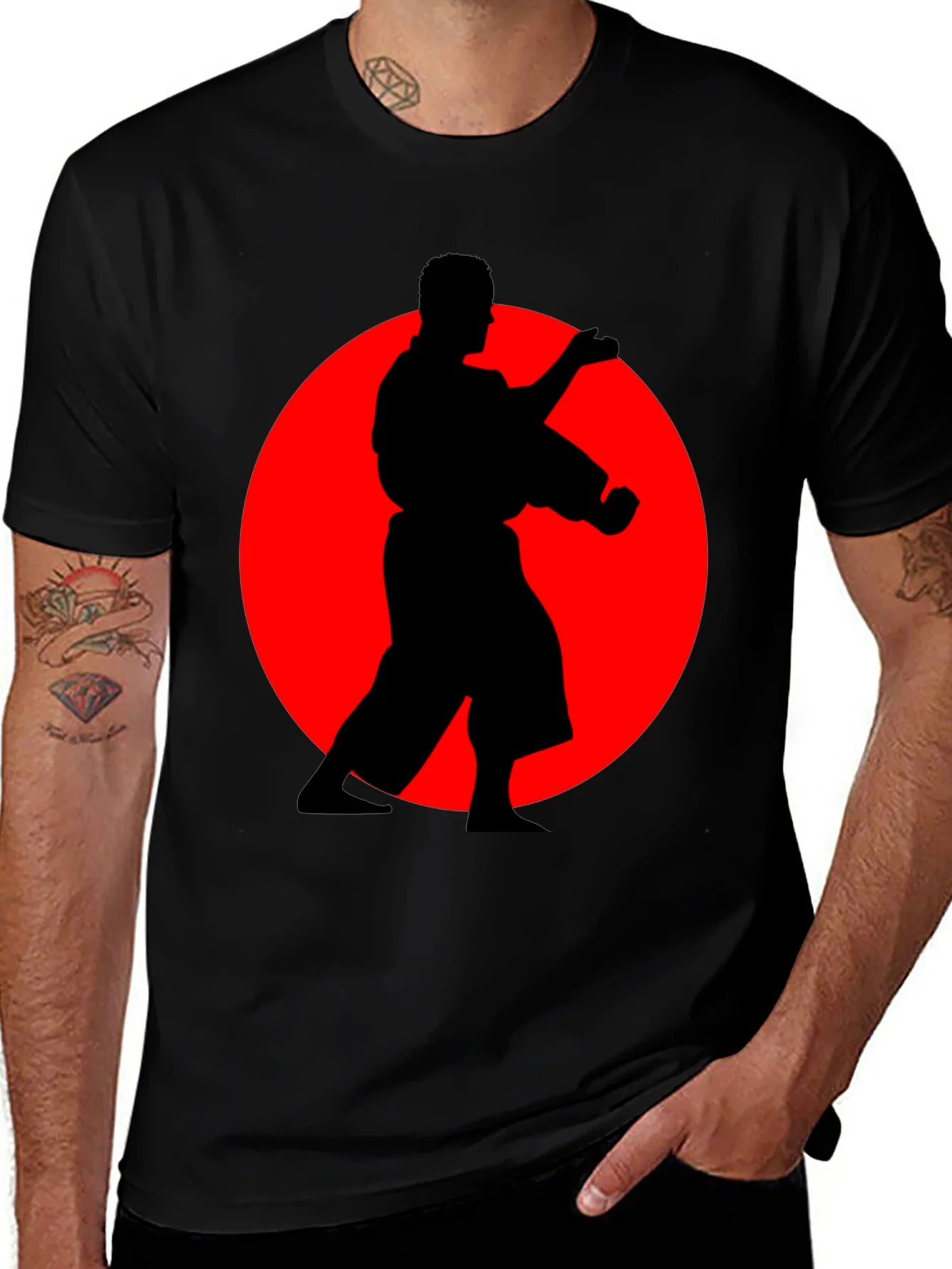 Karate Silhouette Black T-Shirt - Martial Arts Tee