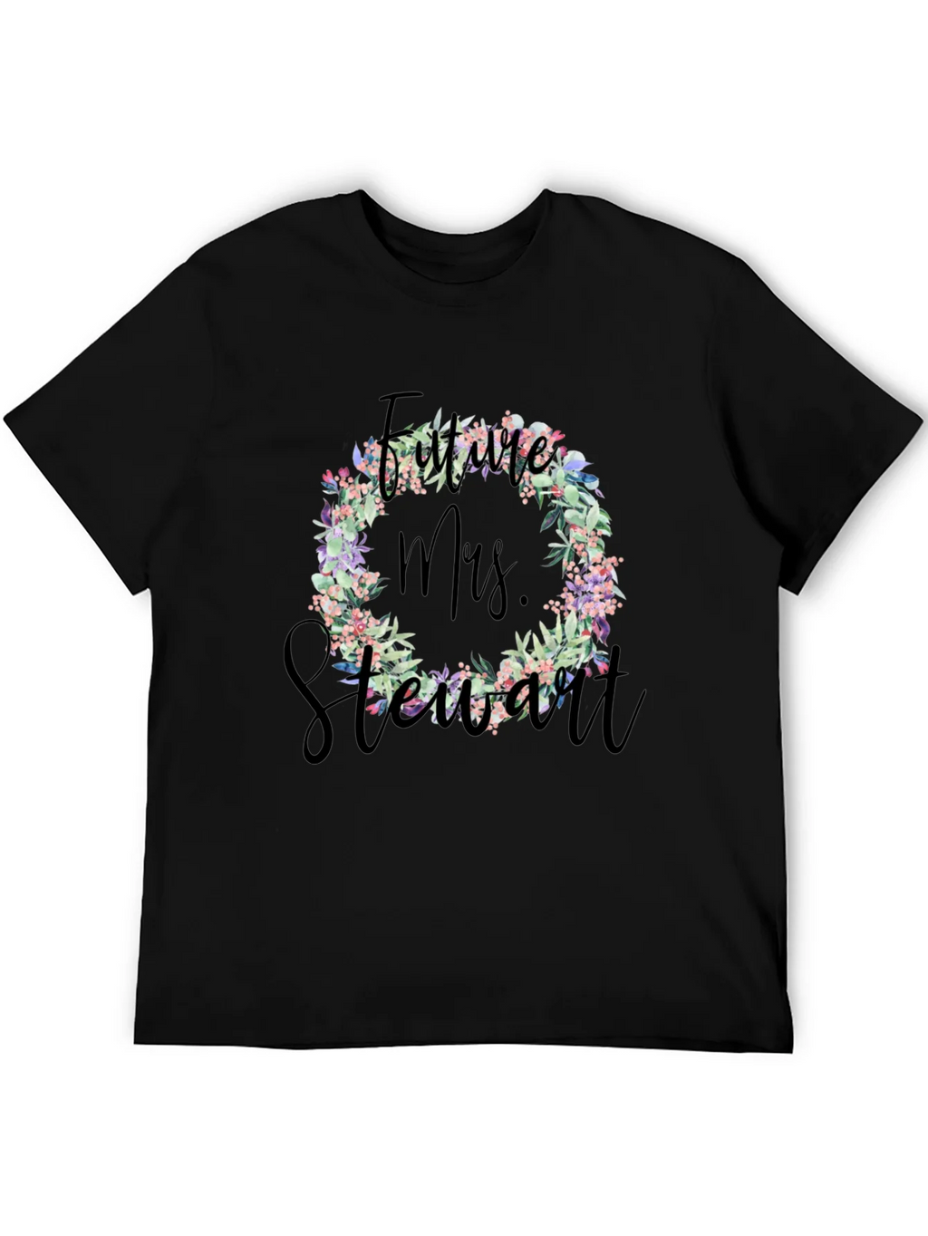 Future Mrs. Stewart Floral Wreath T-Shirt