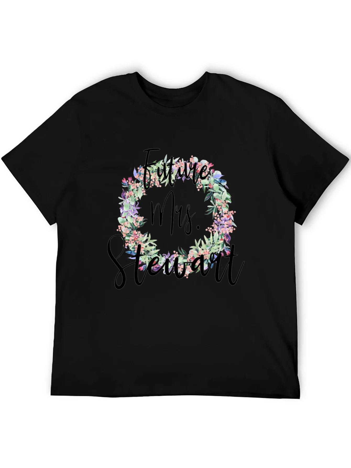 Future Mrs. Stewart Floral Wreath T-Shirt