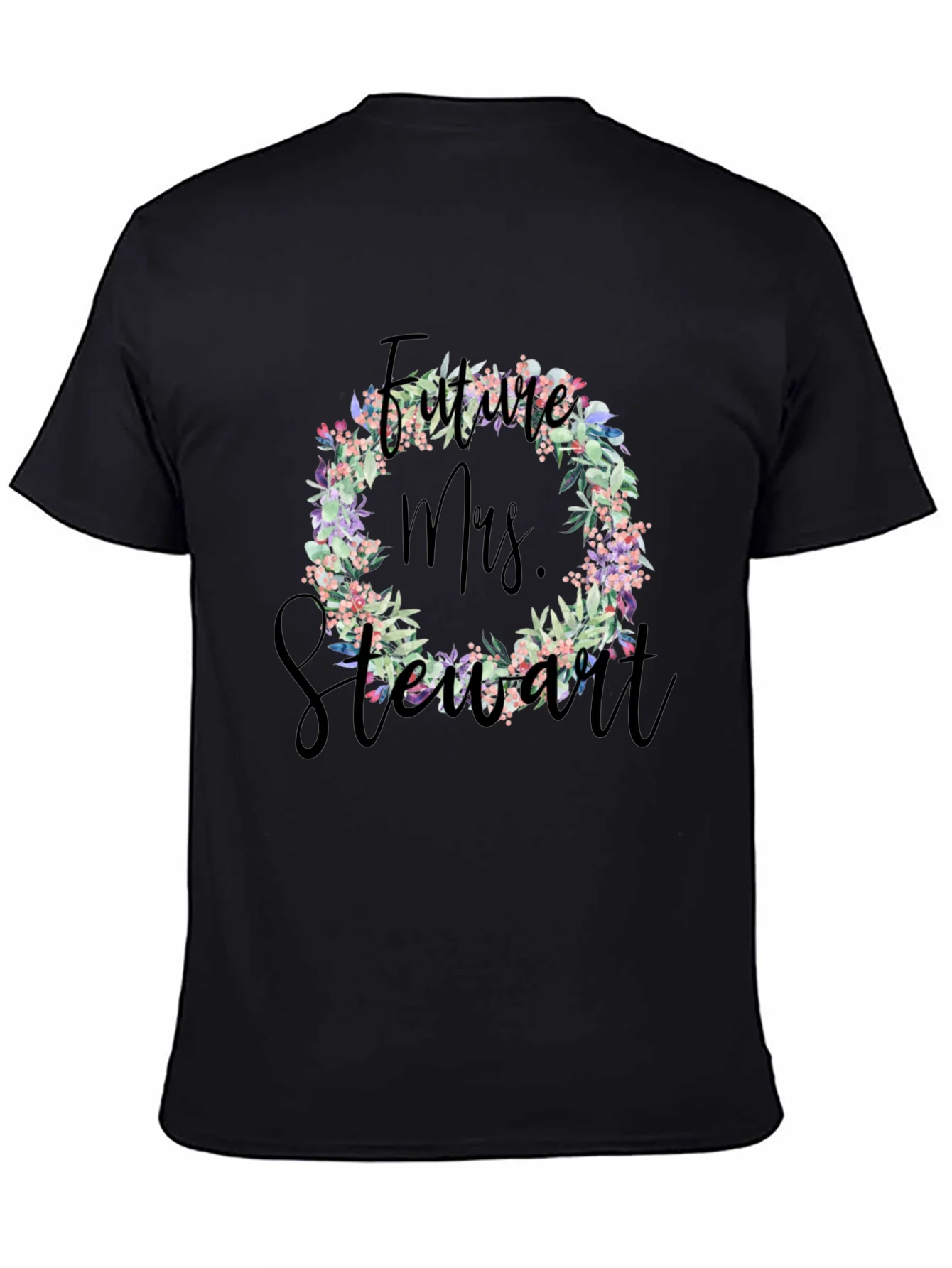 Future Mrs. Stewart Floral Wreath T-Shirt