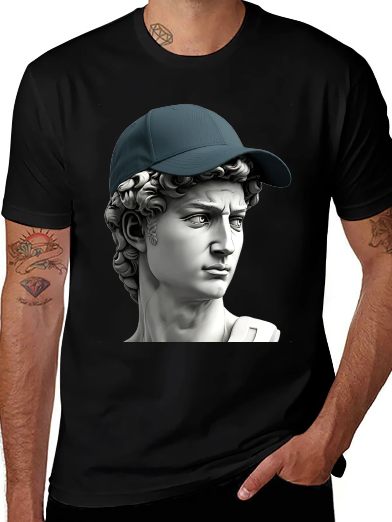 David Statue Graphic Tee - Classic Art Meets Modern Style