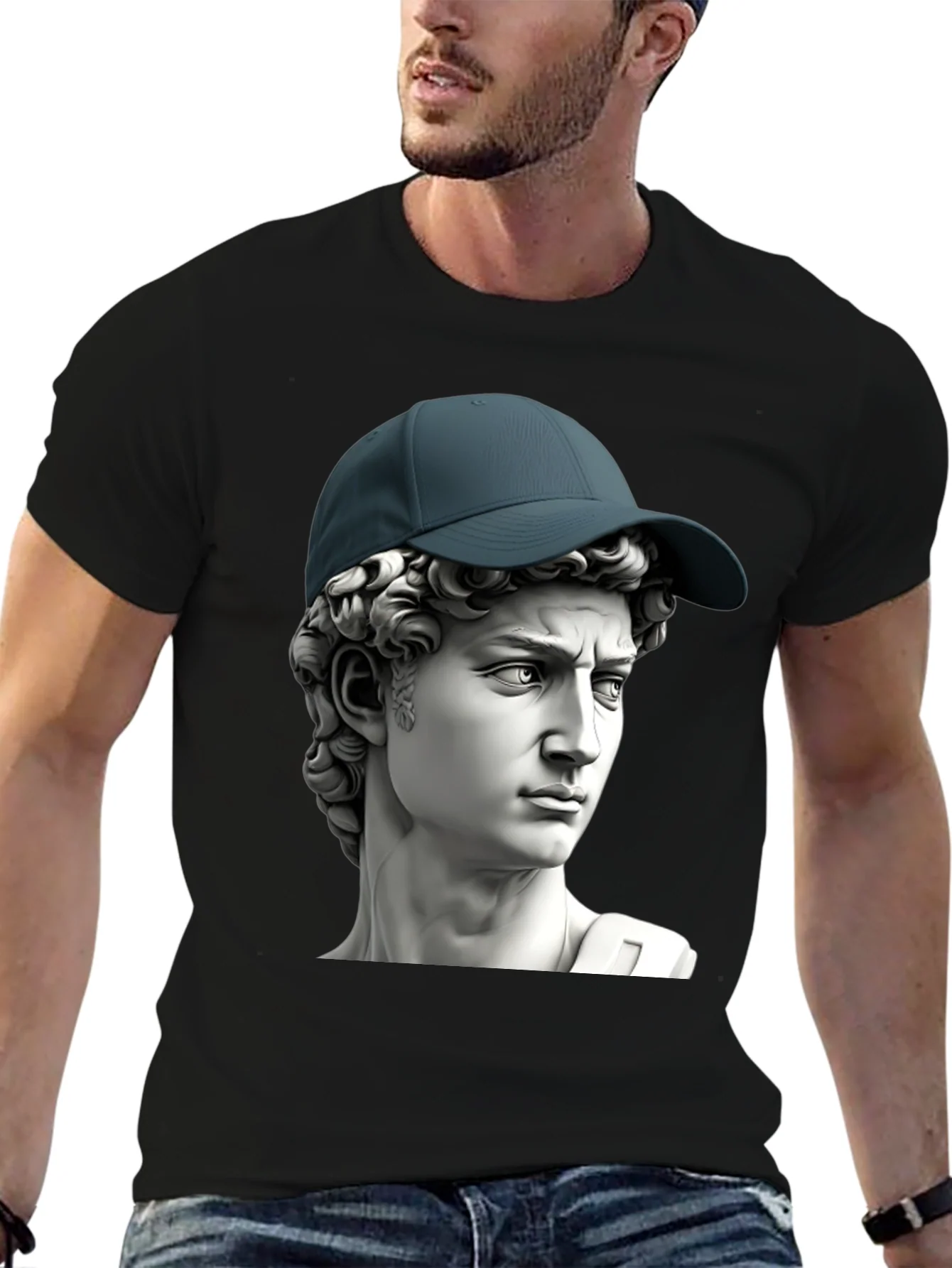David Statue Graphic Tee - Classic Art Meets Modern Style