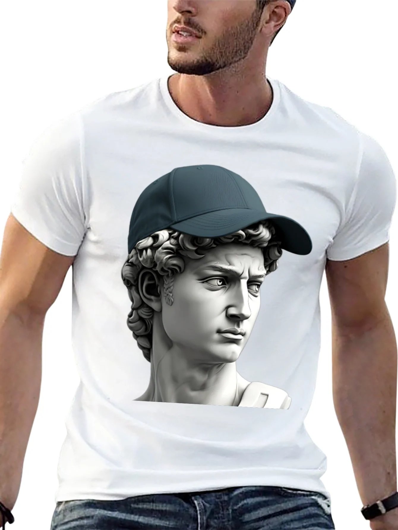 David Statue Graphic Tee - Classic Art Meets Modern Style
