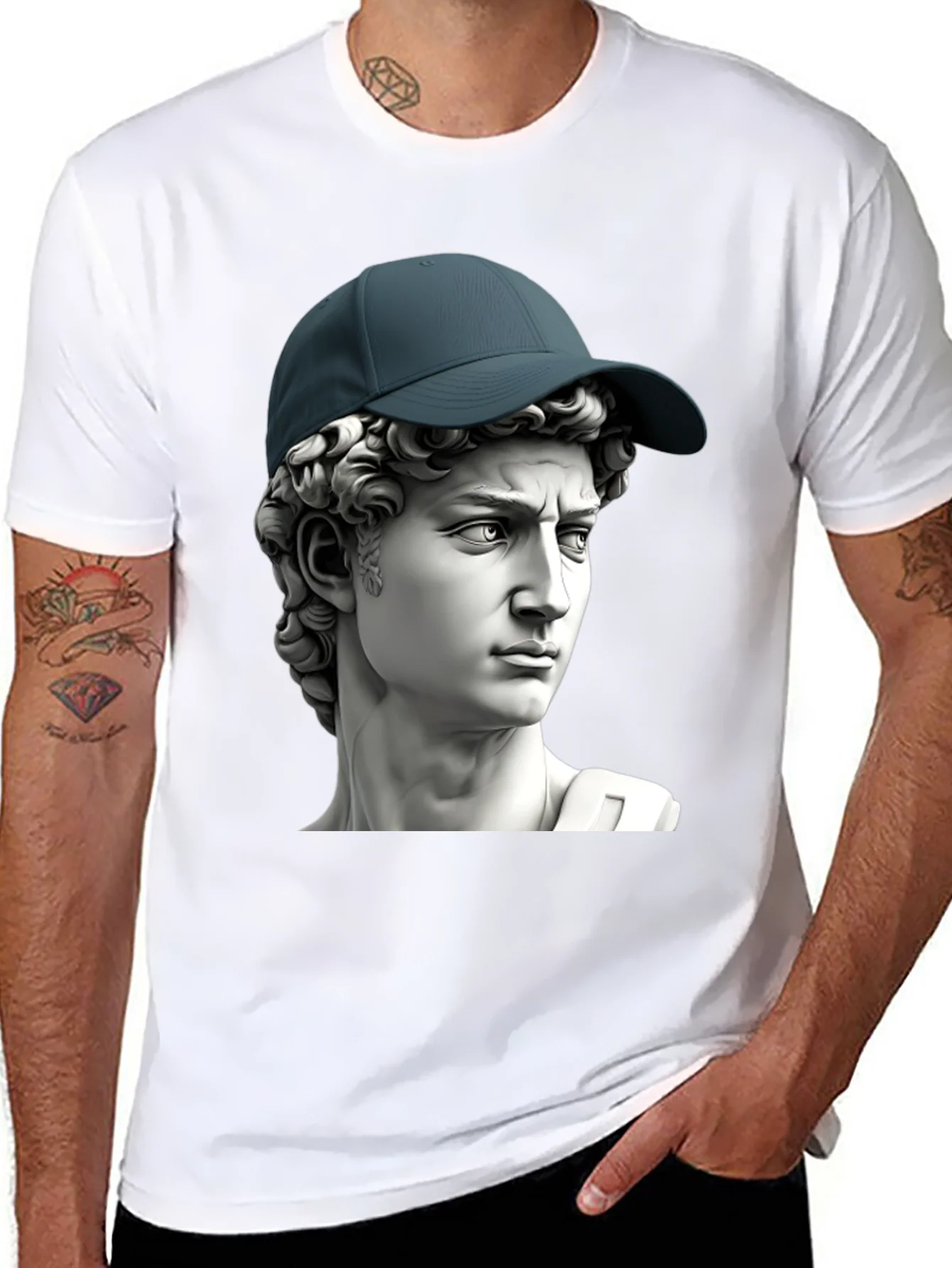David Statue Graphic Tee - Classic Art Meets Modern Style