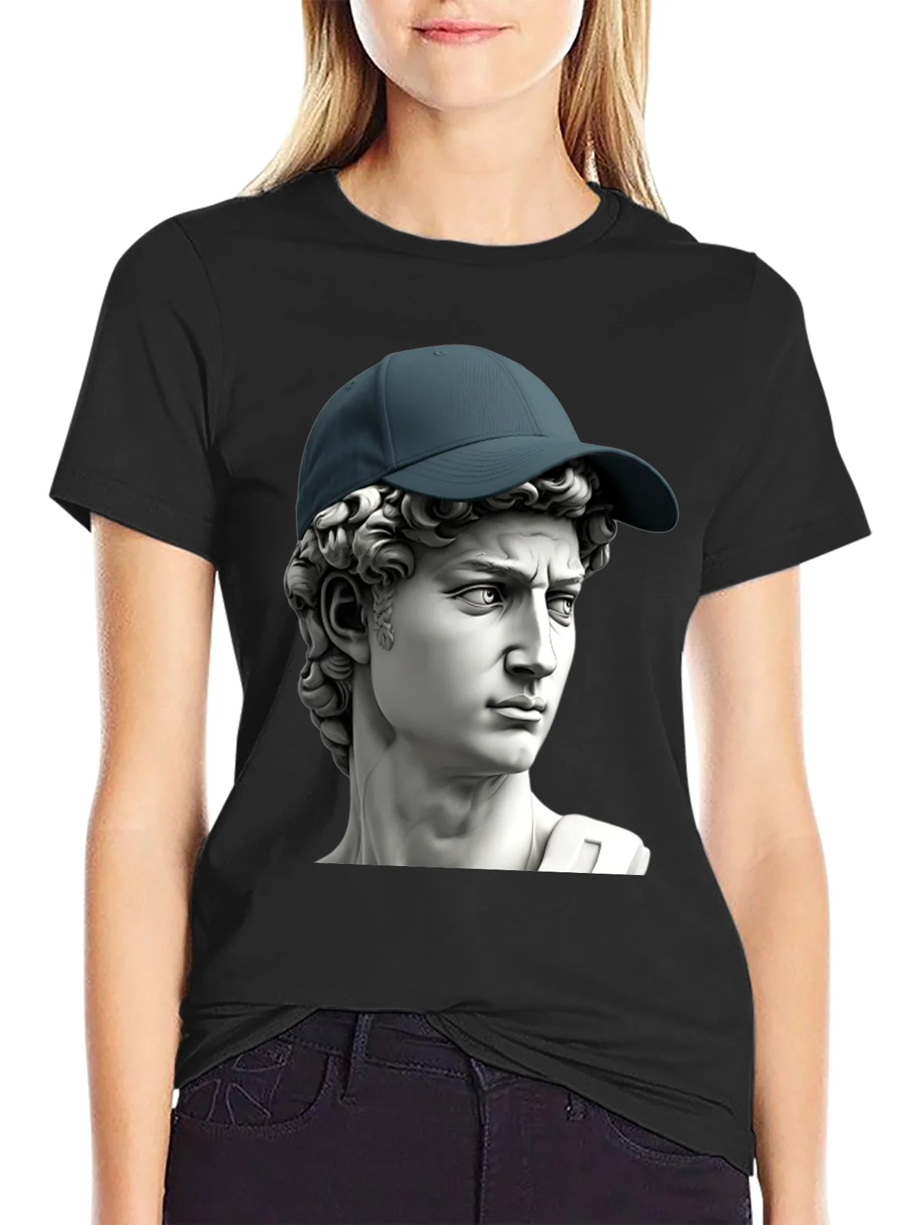 David Statue Graphic Tee - Classic Art Meets Modern Style