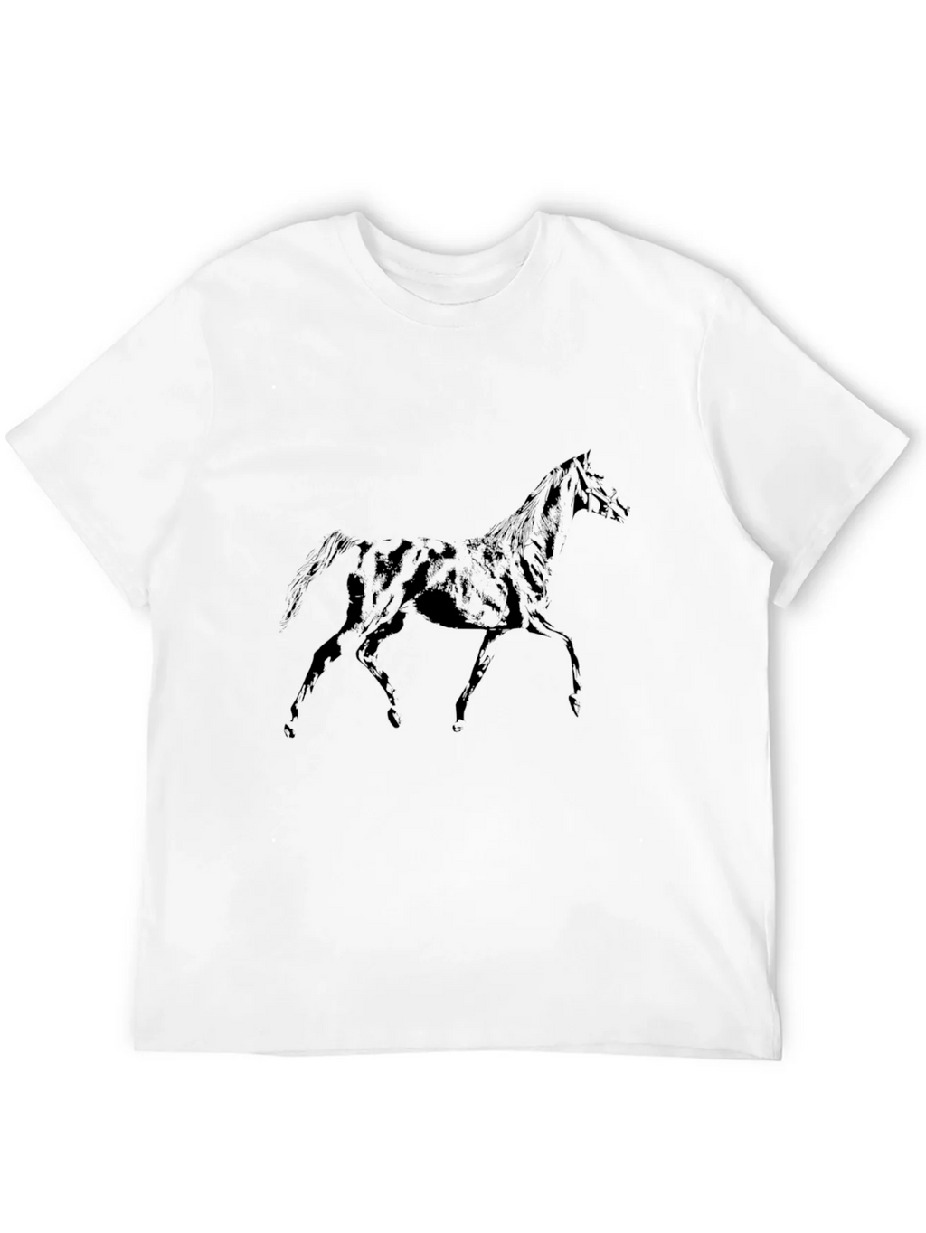 Black Horse Graphic T-Shirt - Mens Casual Tee