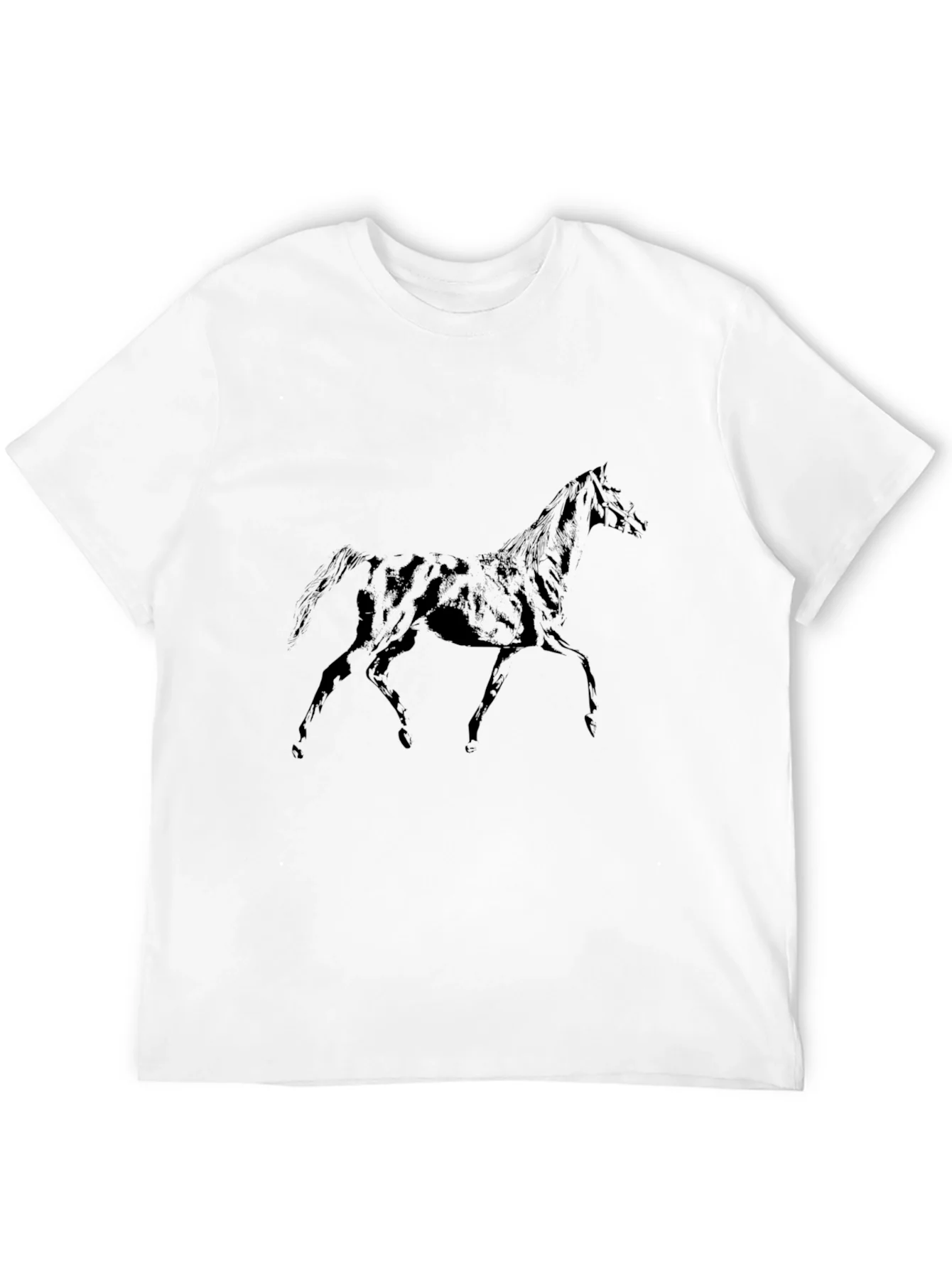 Black Horse Graphic T-Shirt - Mens Casual Tee
