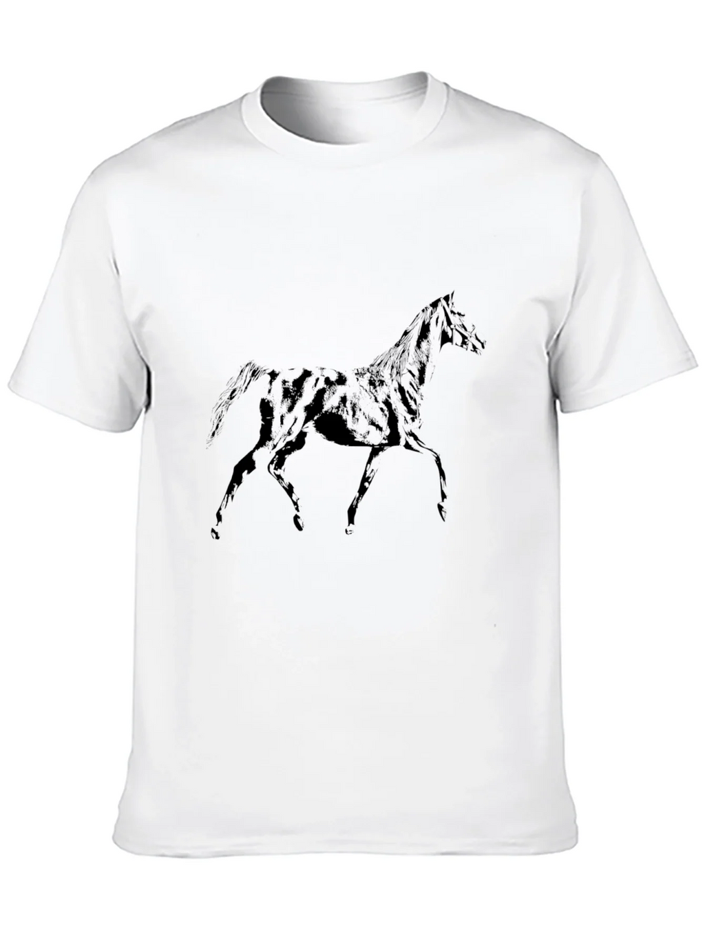 Black Horse Graphic T-Shirt - Mens Casual Tee