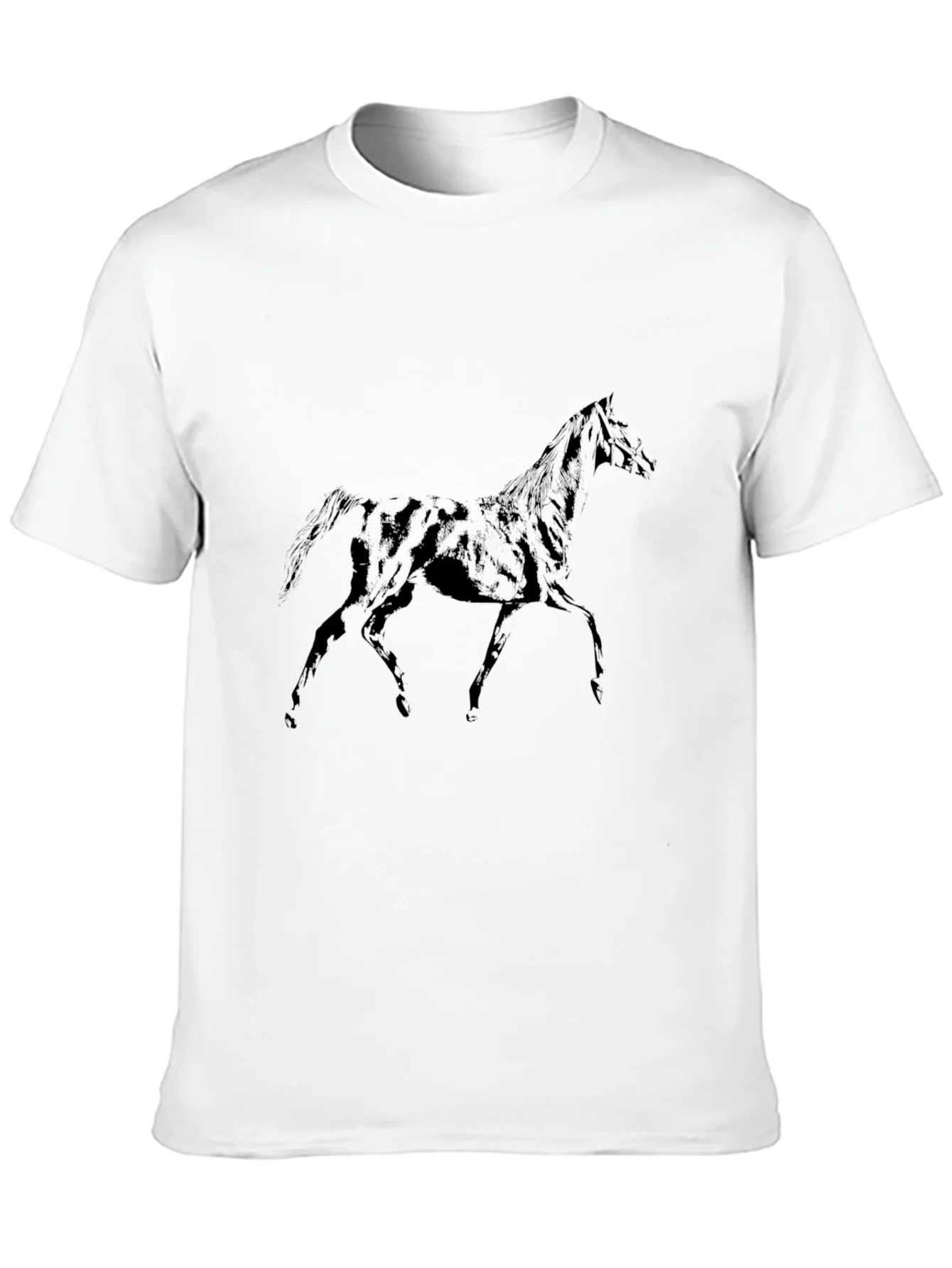Black Horse Graphic T-Shirt - Mens Casual Tee