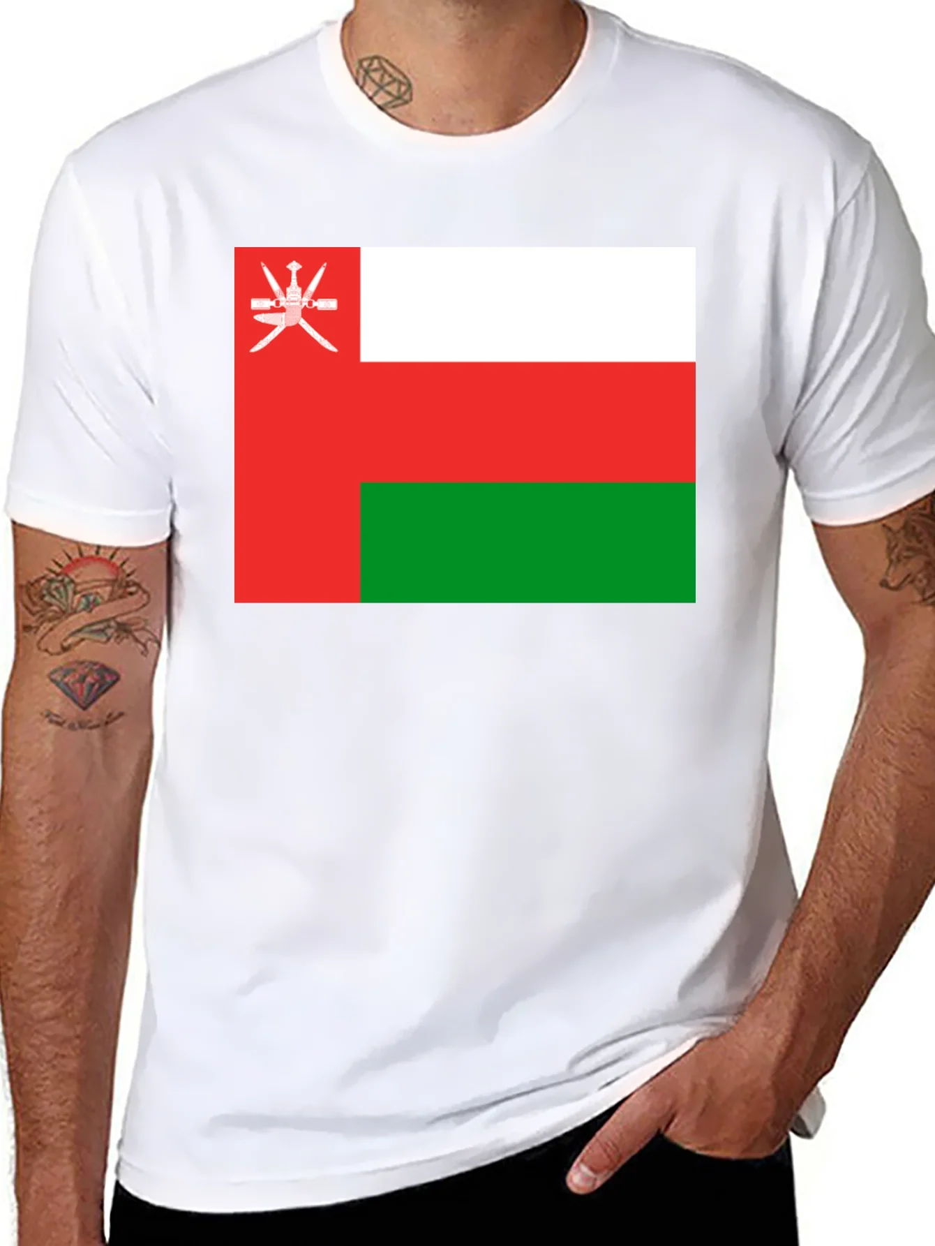 Oman Flag Graphic T-Shirt - Black Cotton Tee